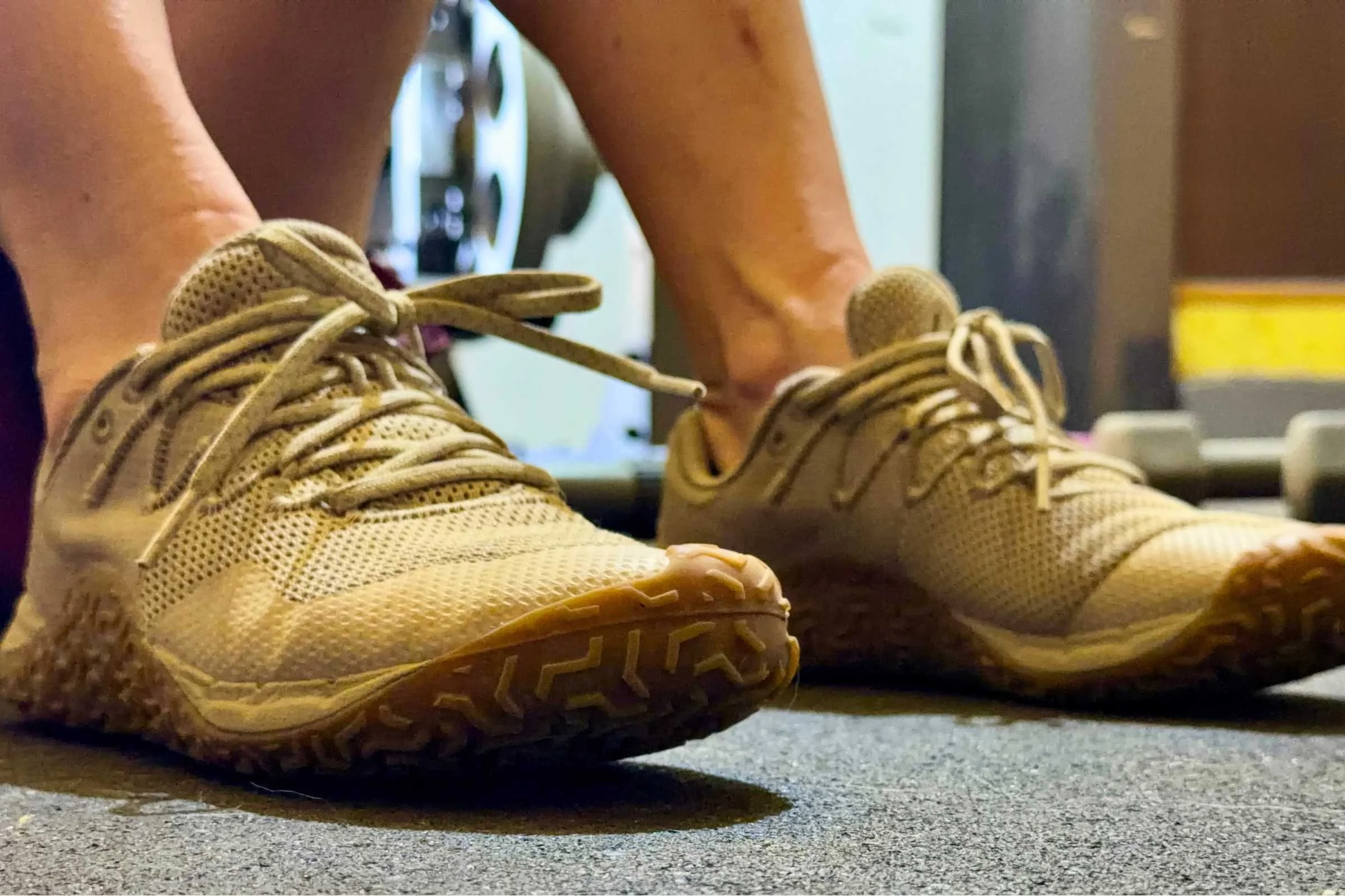 Wearing the Merrell Trail Glove 7 for crunches. Photo courtesy Maggie Nichols