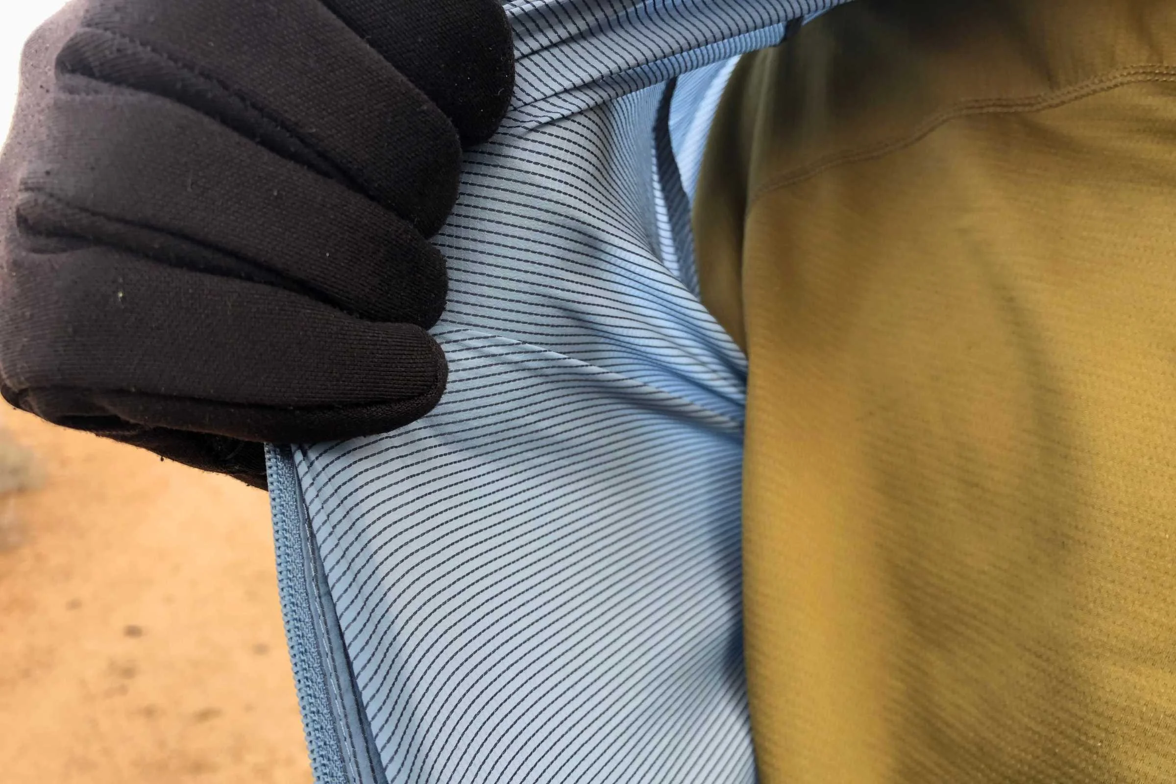 The Houdini Air’s raised grid double weave material from Pertex® seems to create just enough air pocket separation between the base fabric and the skin, or base layer, along with some slight stretch. Photo by Sasha Hashemipour