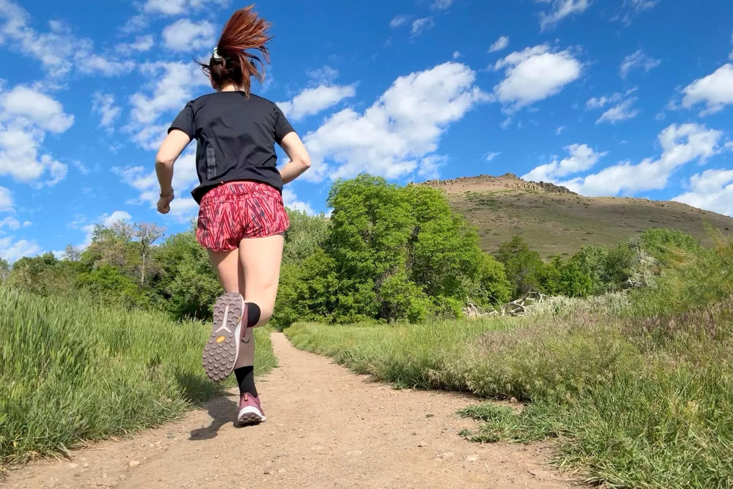 The author running in the Janji All Day shirt on a hot day, when moisture wicking is important to feel more comfortable.