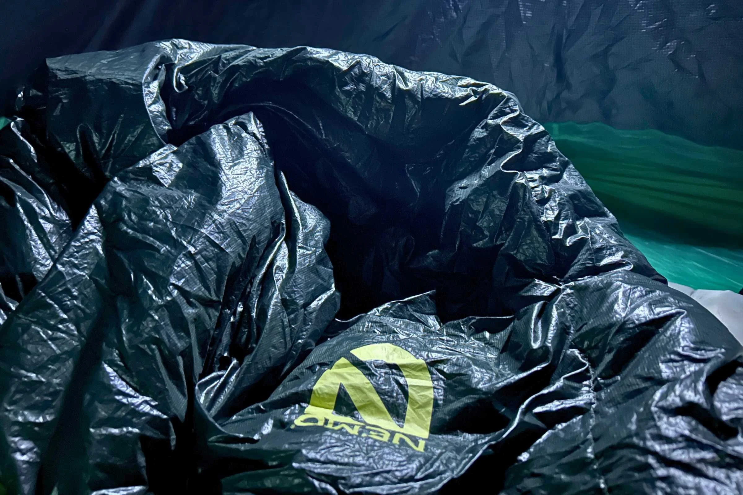 NEMO Pulse quilt lit up by a full moon on a trip in Anza Borrego Desert State Park near the Pacific Crest Trail.