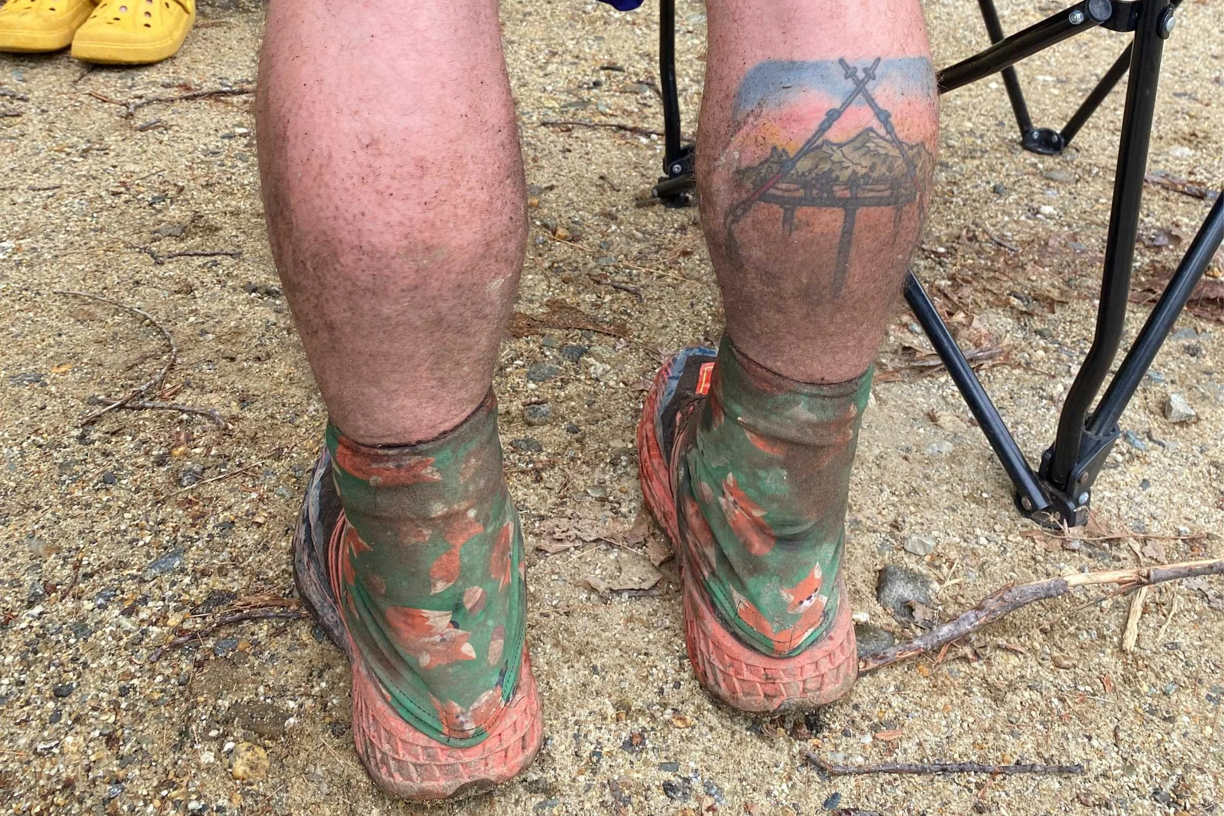 Dirty Girl gaiters after a 100-mile race.