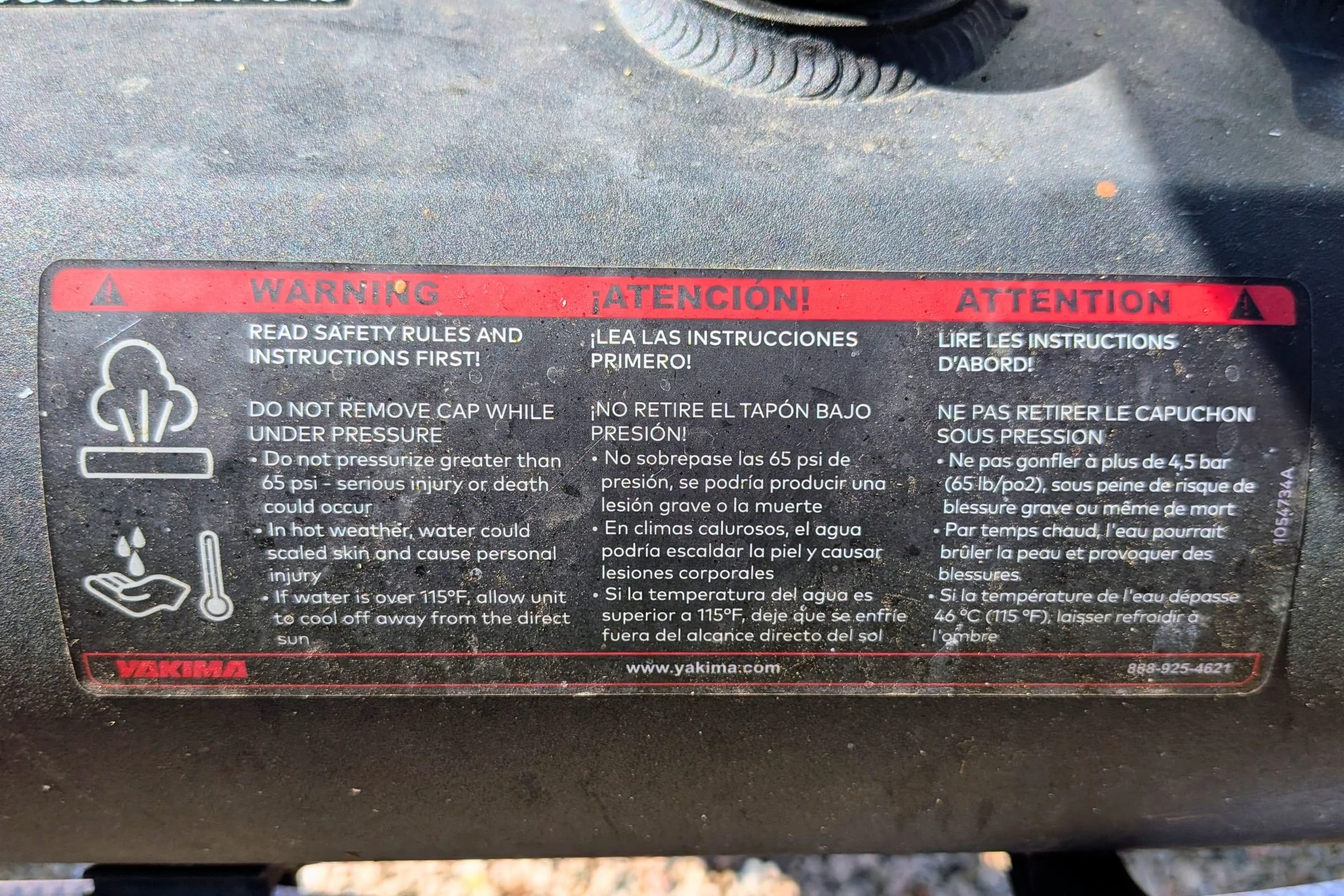 Yakima RoadShower safety rules
