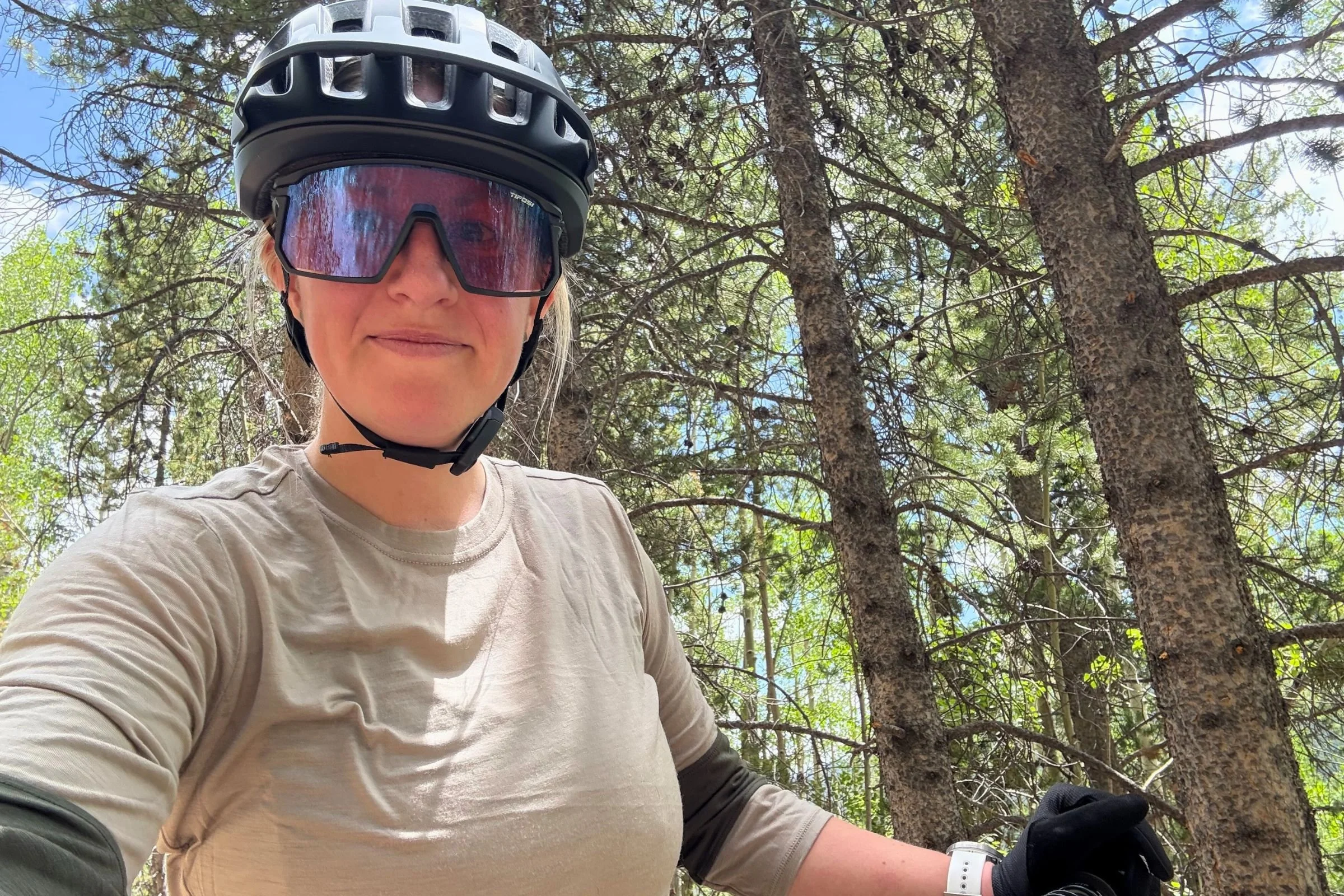 The author on a ride near her home in Breckenridge in the Patagonia Merino Blend jersey. Photo by Stasia Stockwell.