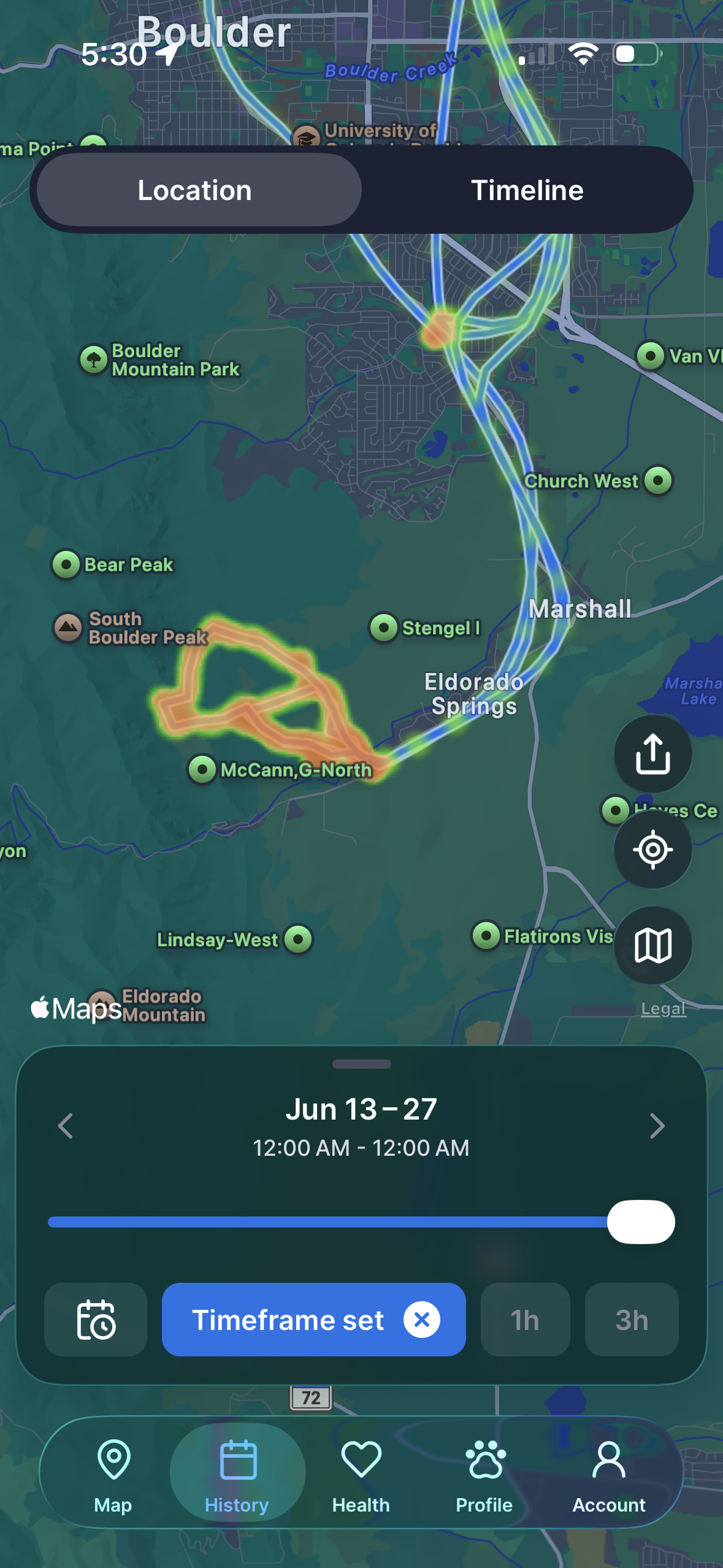 Tractive dog 6 activity history