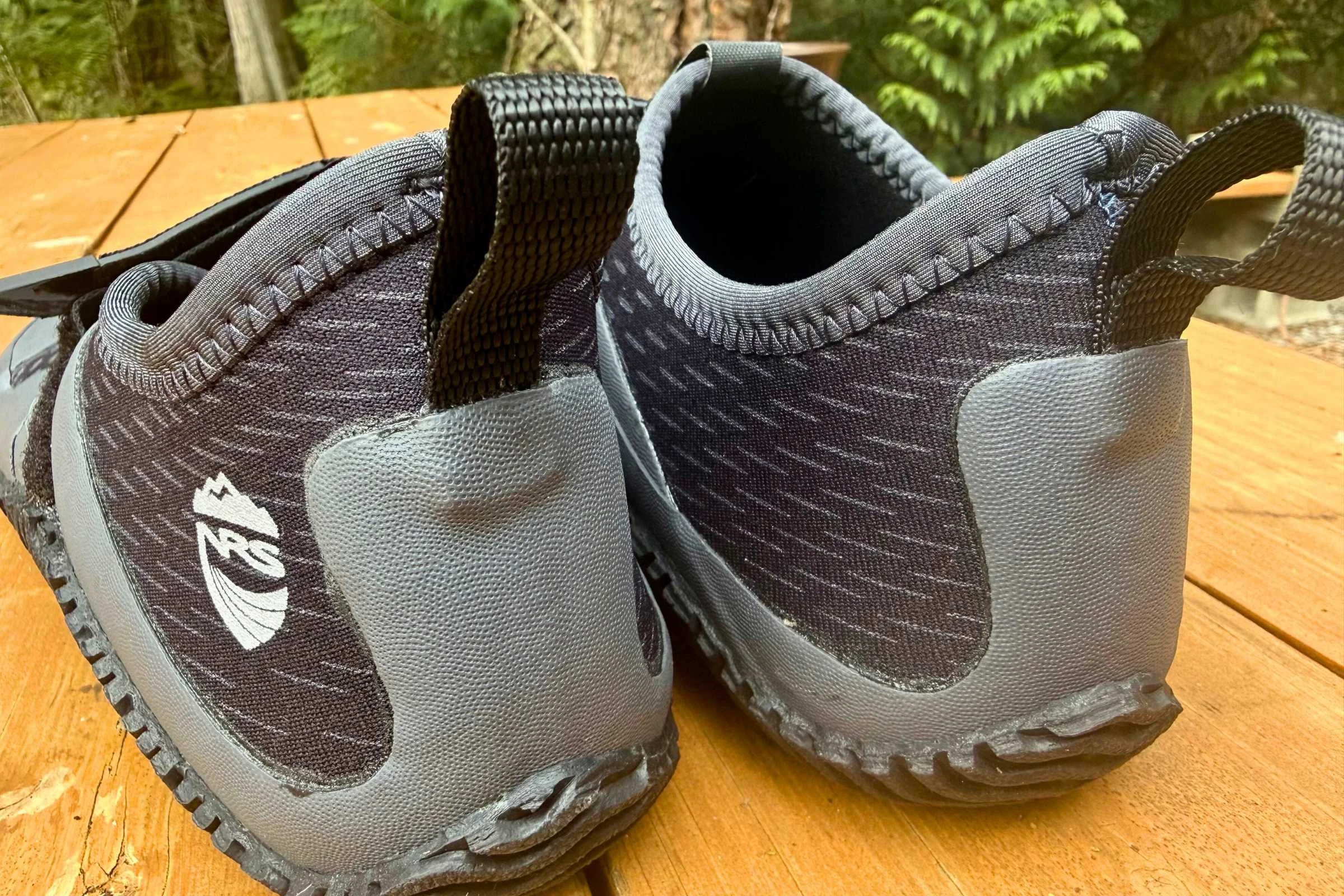 Pull tabs on the heel help get the Kicker on over wet feet. Photo by Ebony Roberts