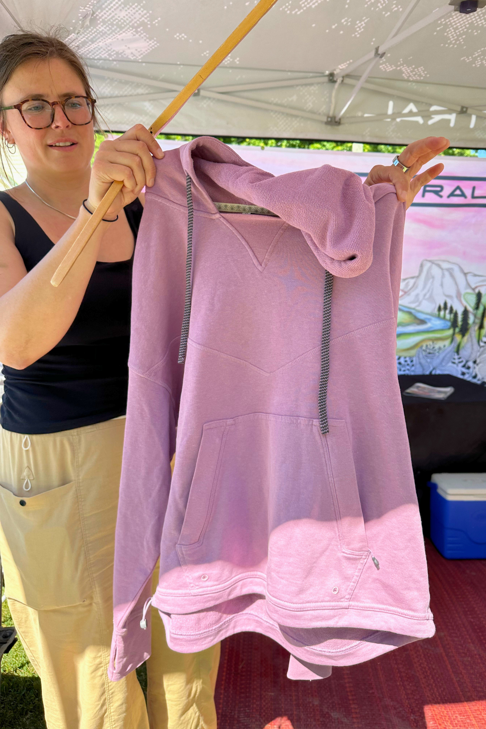 FarPointe had a new Technowool Cruiser hoody—a wool-based, Alpha-style fabric that is 40% merino wool, making it less stinky and more temperature regulating for hikers on trail