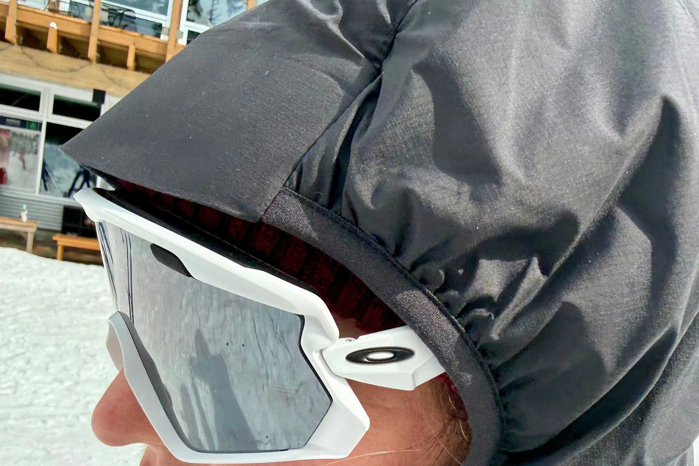 The brim sheds moisture away while the elasticized edges keep the hood tight to the face. Photo by Steve Redmond.