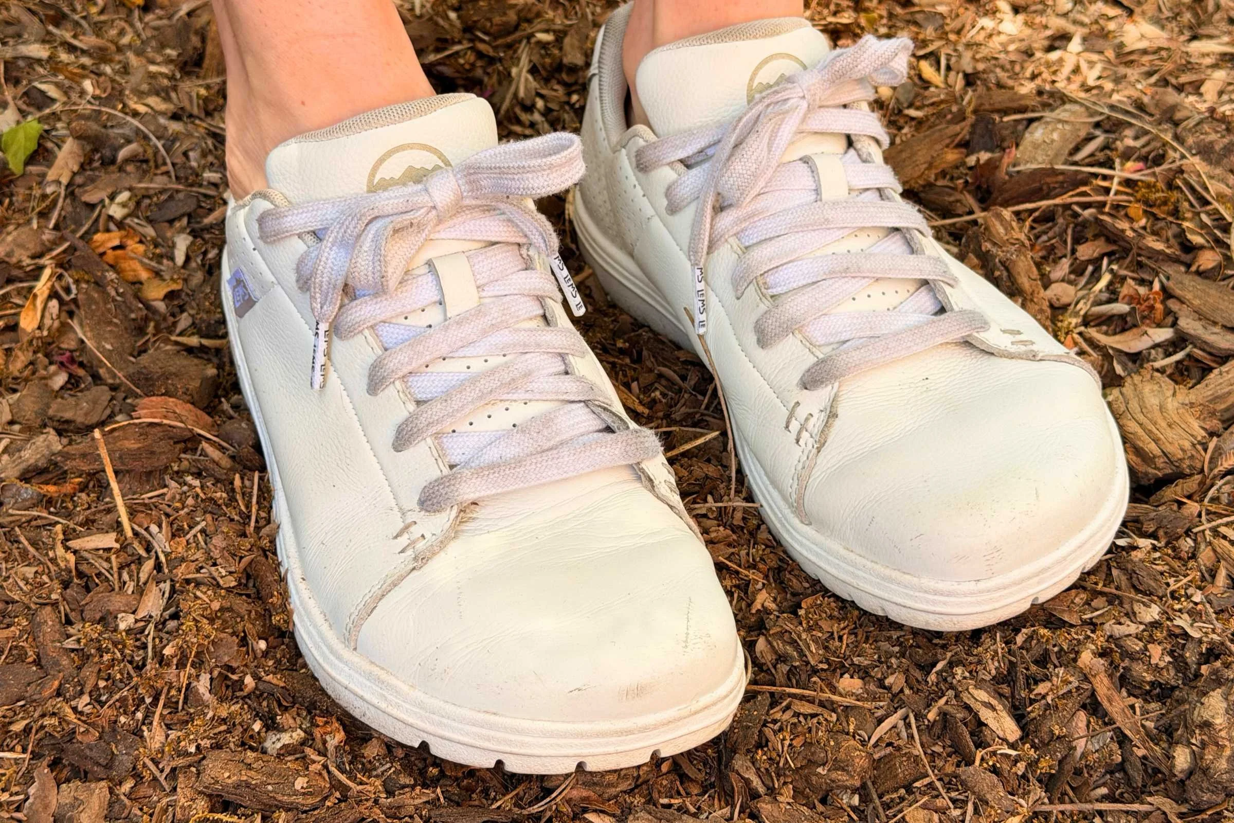Wearing the Lems Kourt without any socks.  Photo courtesy Maggie Nichols