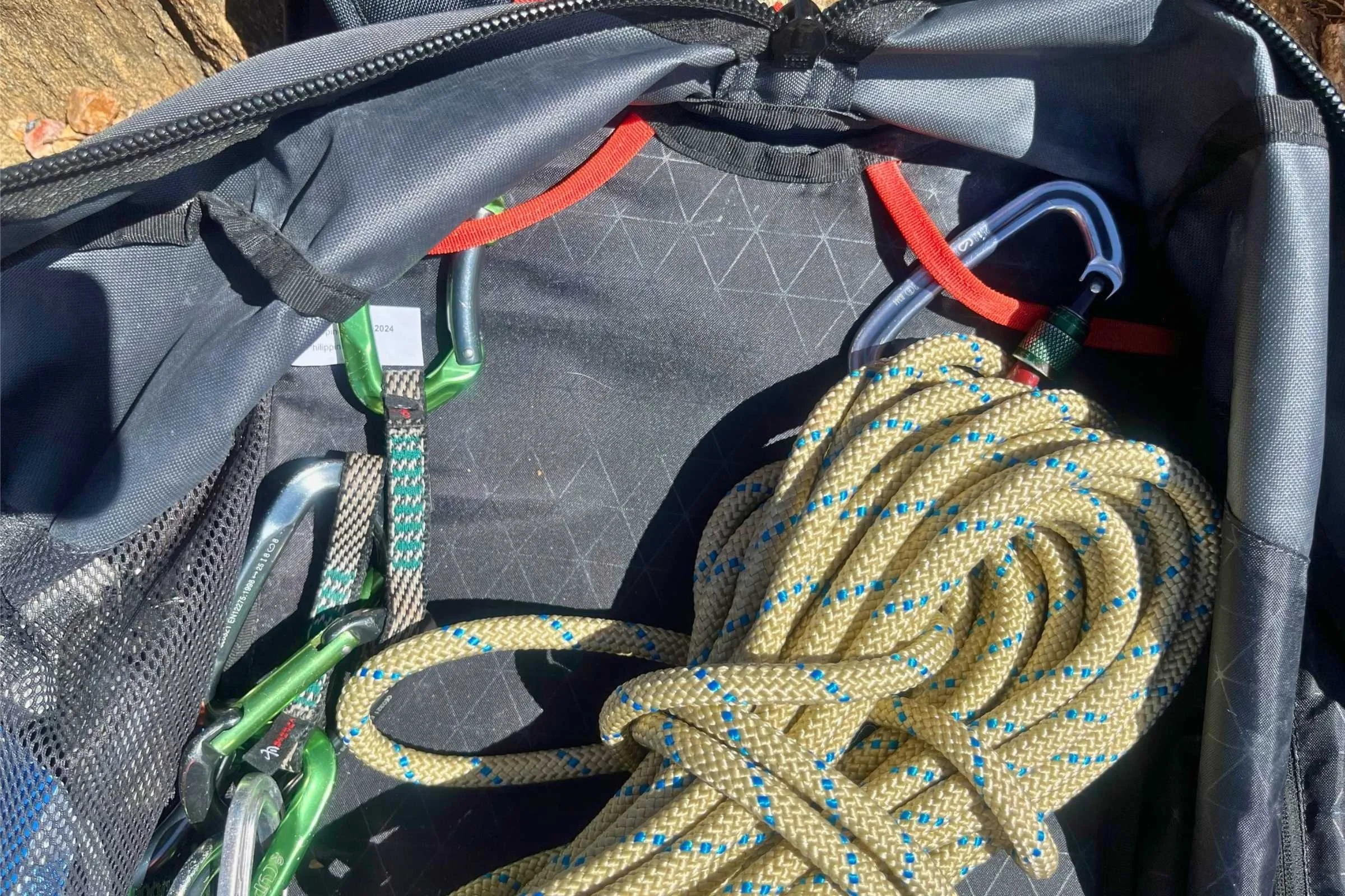 Gear loops and zippered pockets make it really easy to keep gear organized at the crag.