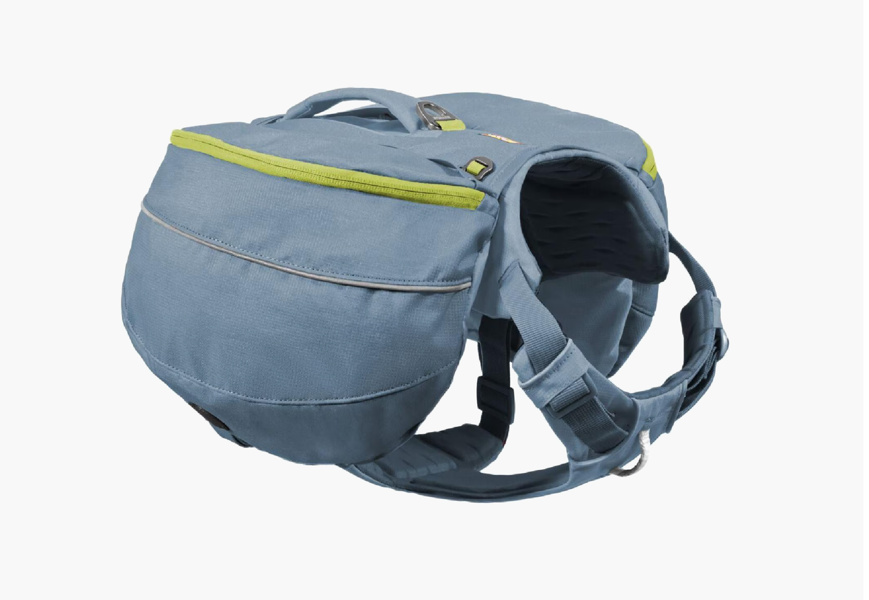The Ruffwear Palisades Pack in light blue, with reflective piping