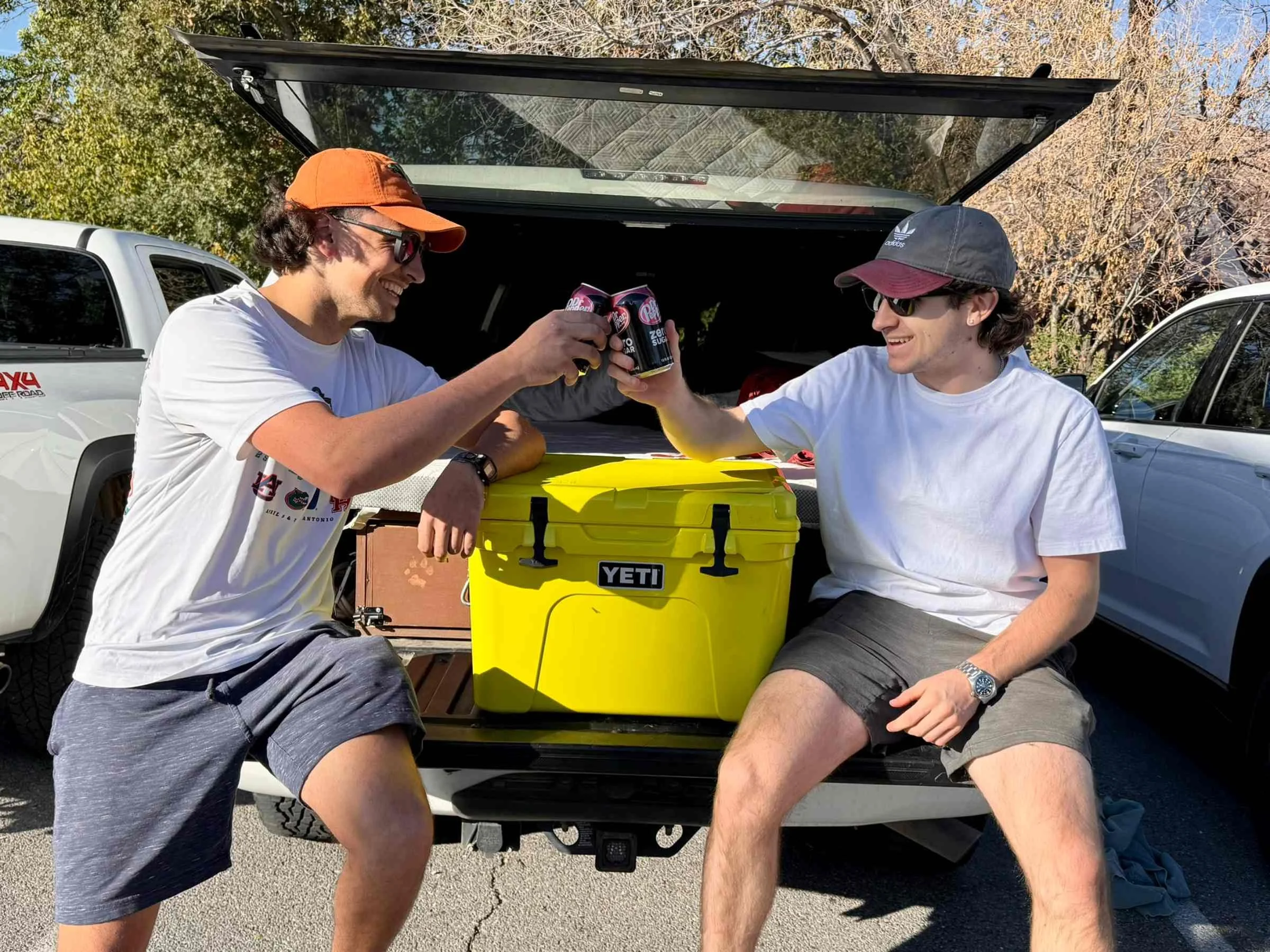 Vijay Jain (left) is an avid road-tripper, truck camper, and outdoor athlete.