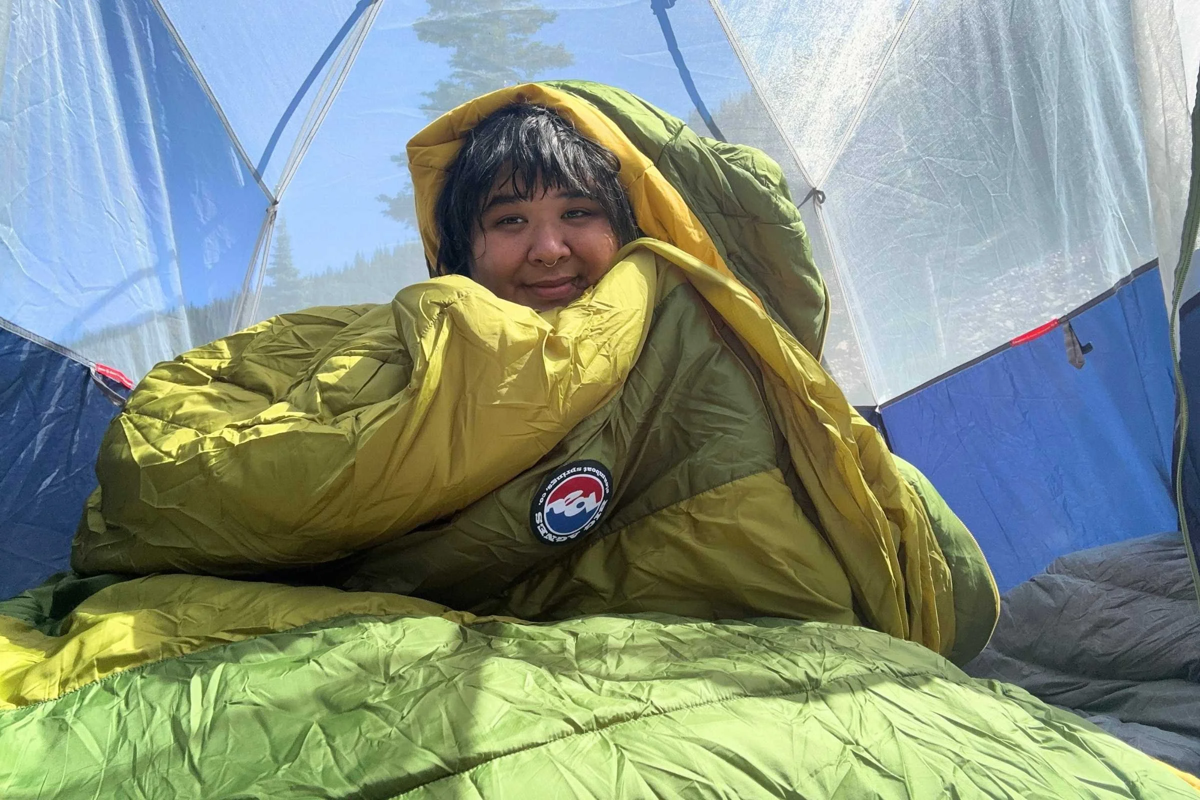 The author with the Big Agnes Echo Park sleeping bag.