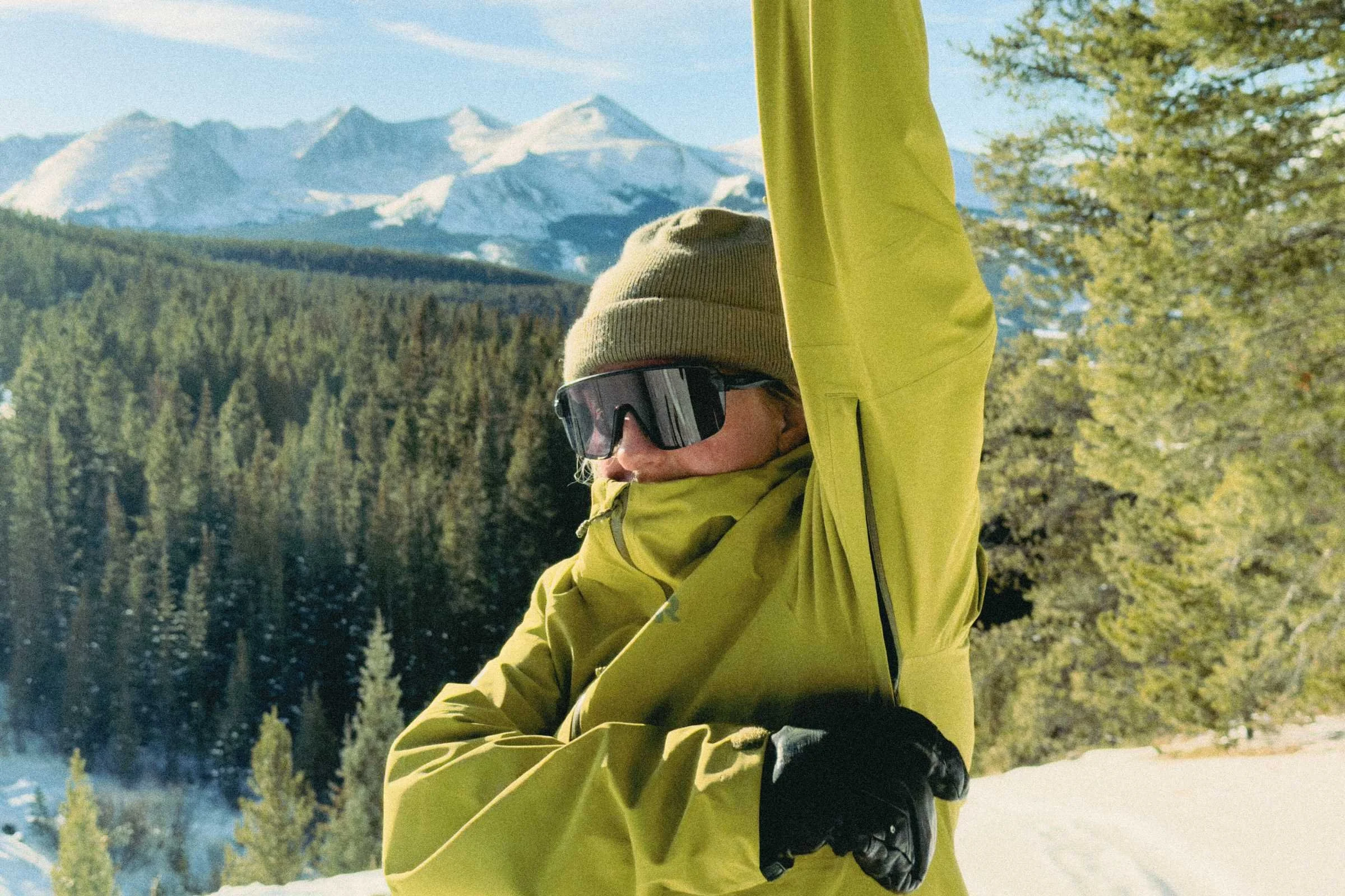 There are pit zips on the Cloudchaser jacket for dumping heat on the skintrack or bootpack. Photo credit: Jacob Callaghan