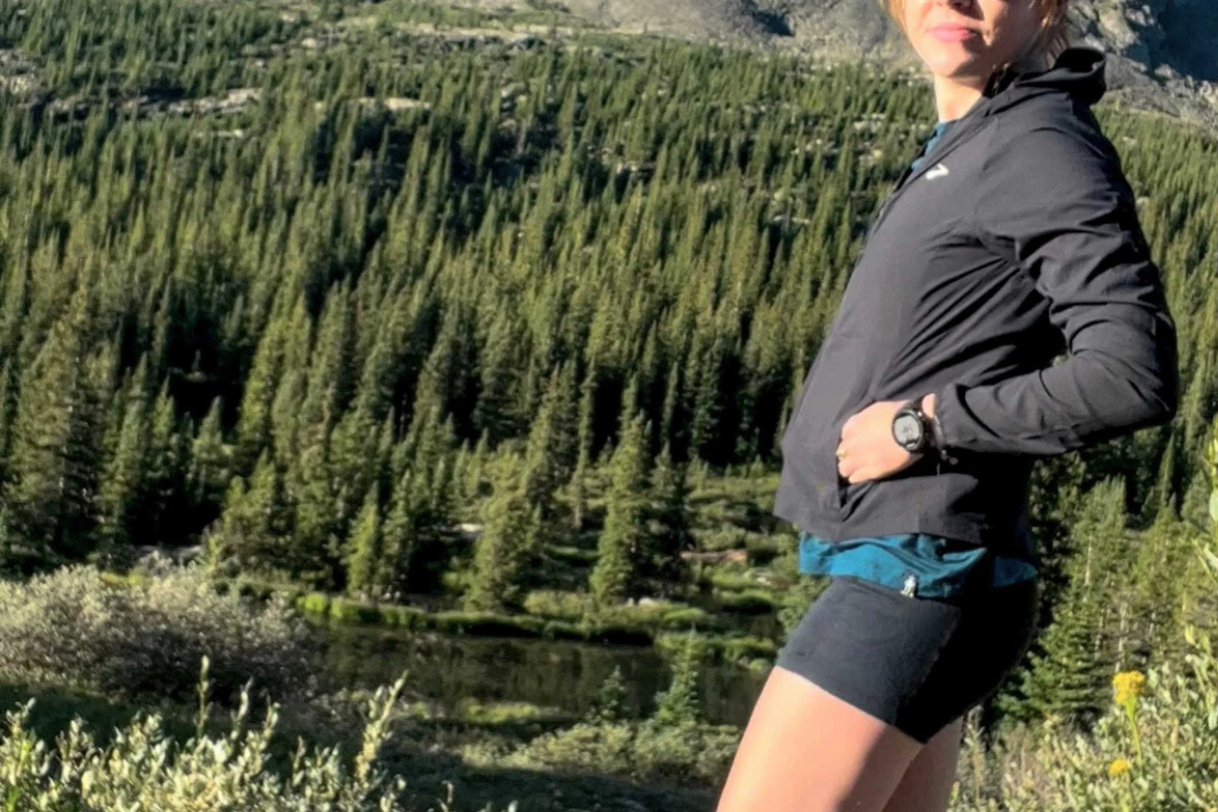 The Brooks Canopy running jacket has a slim fit.