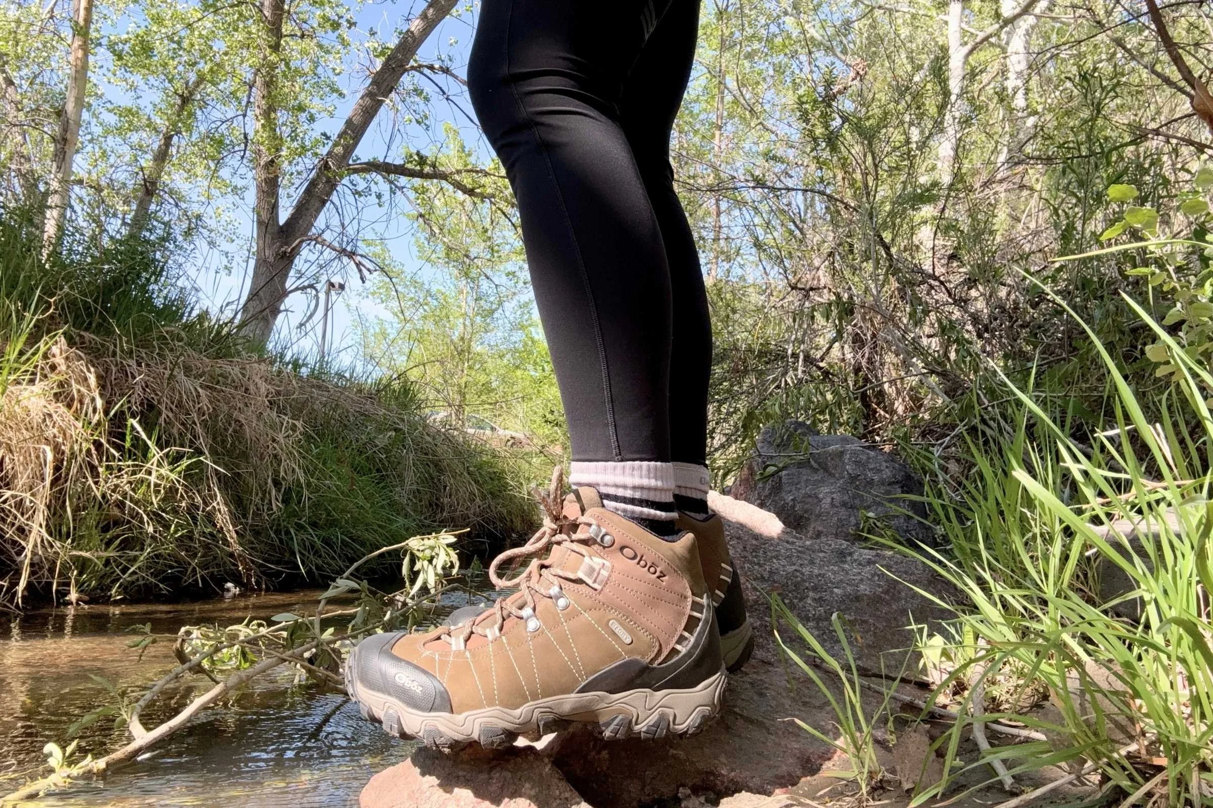 Rock Scrambling on the Side of a River