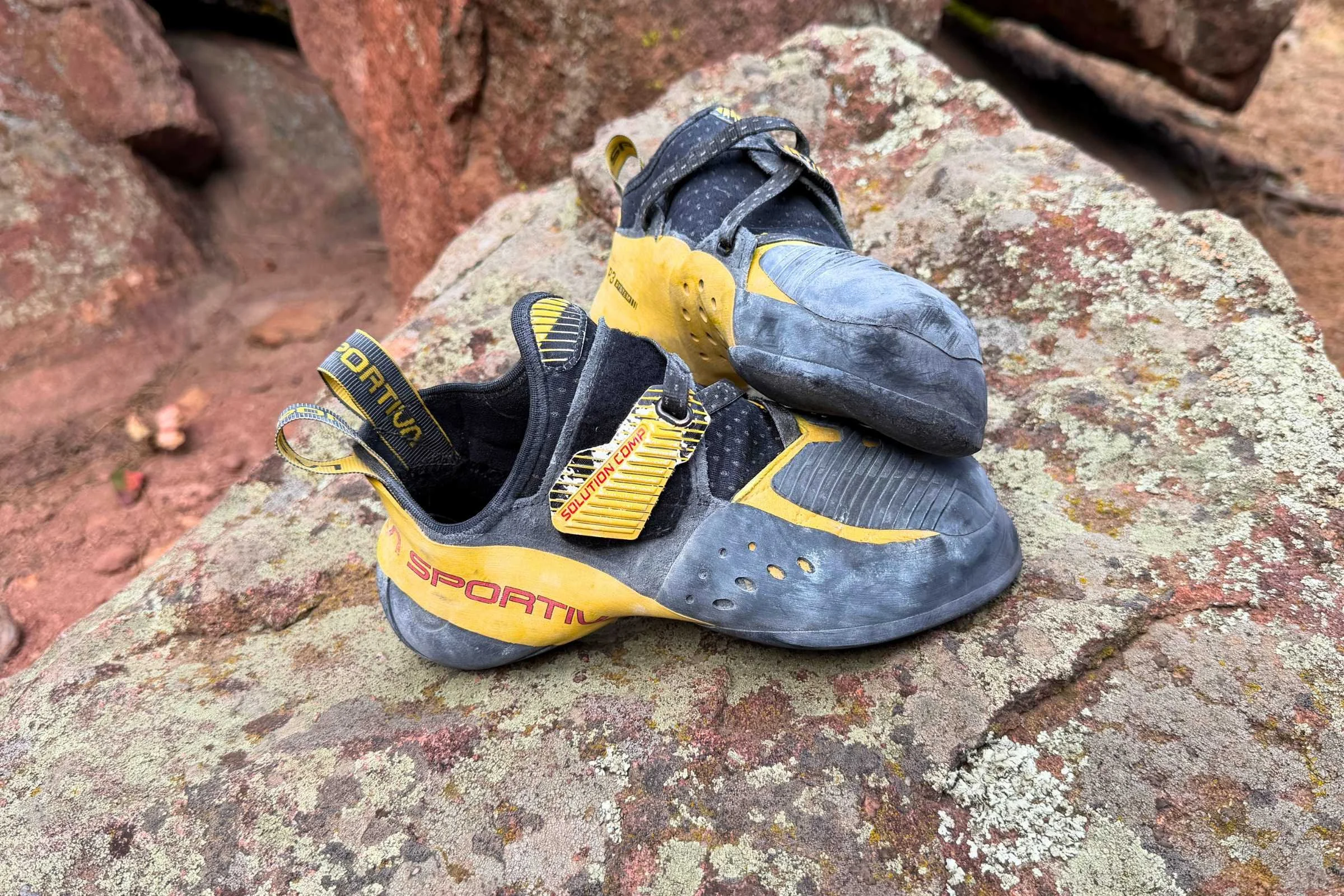 The Solution Comps have tons of features that help them be some of the best climbing shoes we’ve tested.