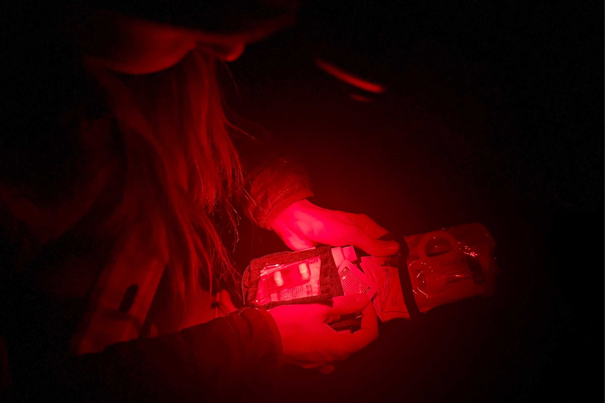 Here I am pilfering for some first aid supplies, while controlling the COAST FL97R via voice control, hands-free.