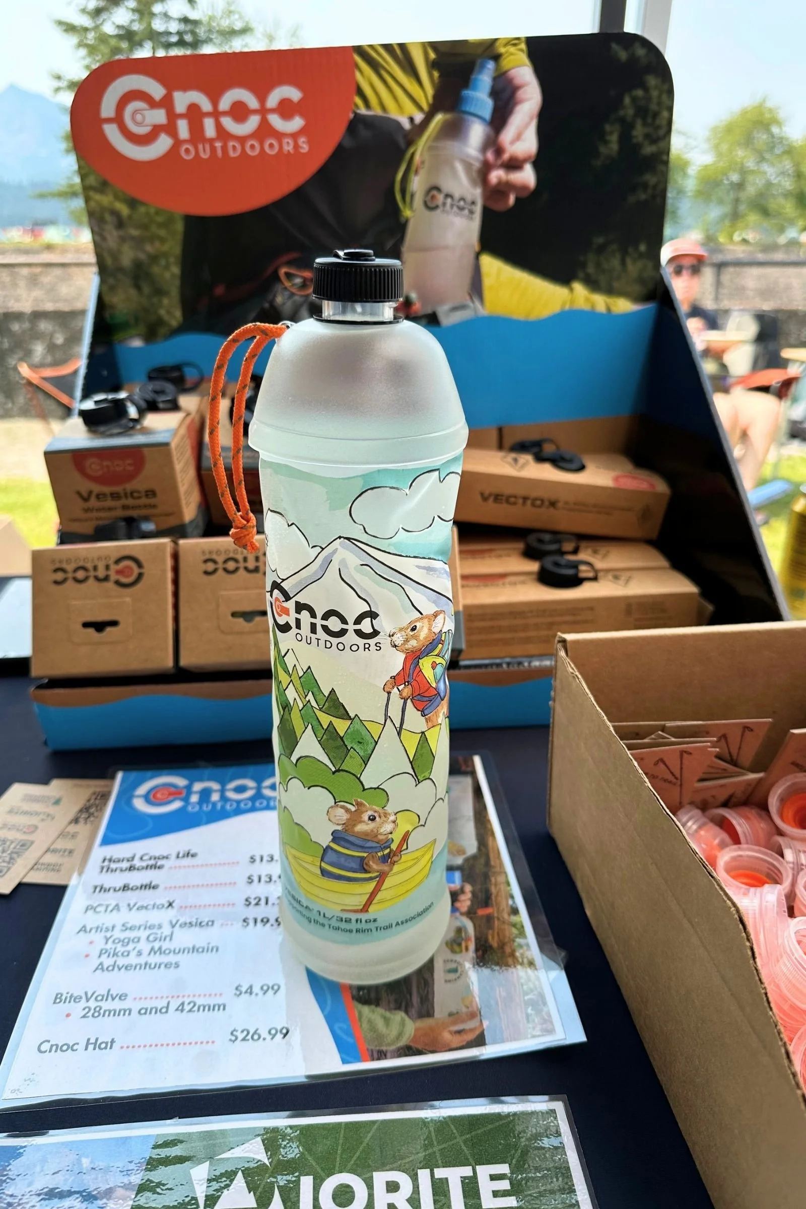 The Cnoc Pike Artist Series water bottle designed by our very own Sara “Socks” Kruglinski.
