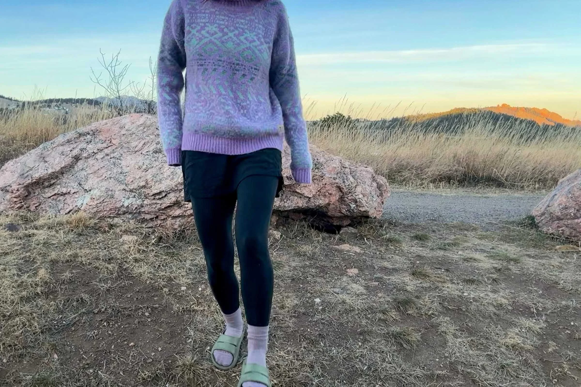 While not ideal for winter weather, you can pair the OOahh slides with wool socks for recovery in cold weather.