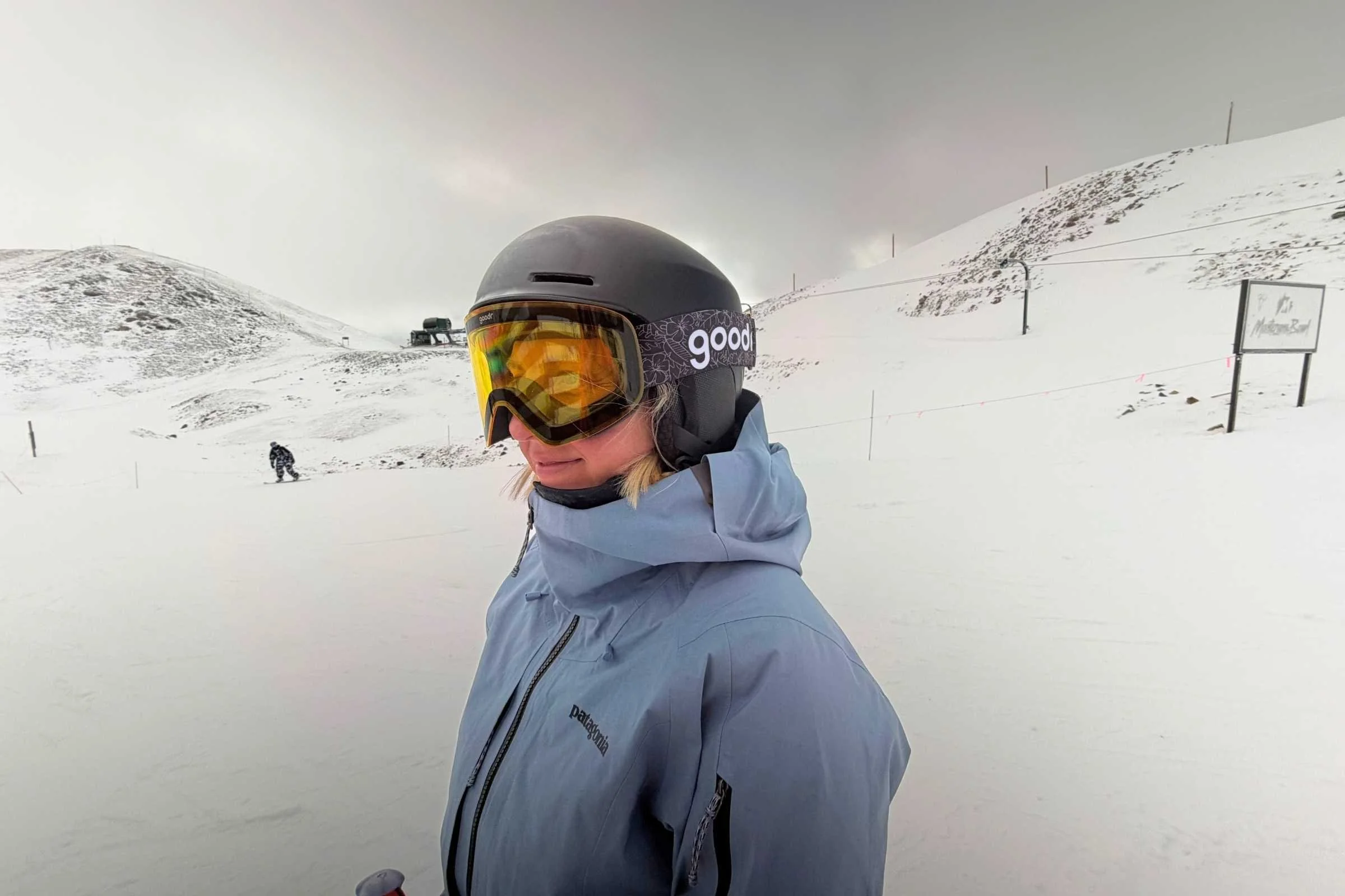 The hood on the PowSlayer jacket has a small patch of stretch fabric on either side that helps make it comfortable and easy to pull on and off. Photo by Jacob Callaghan.