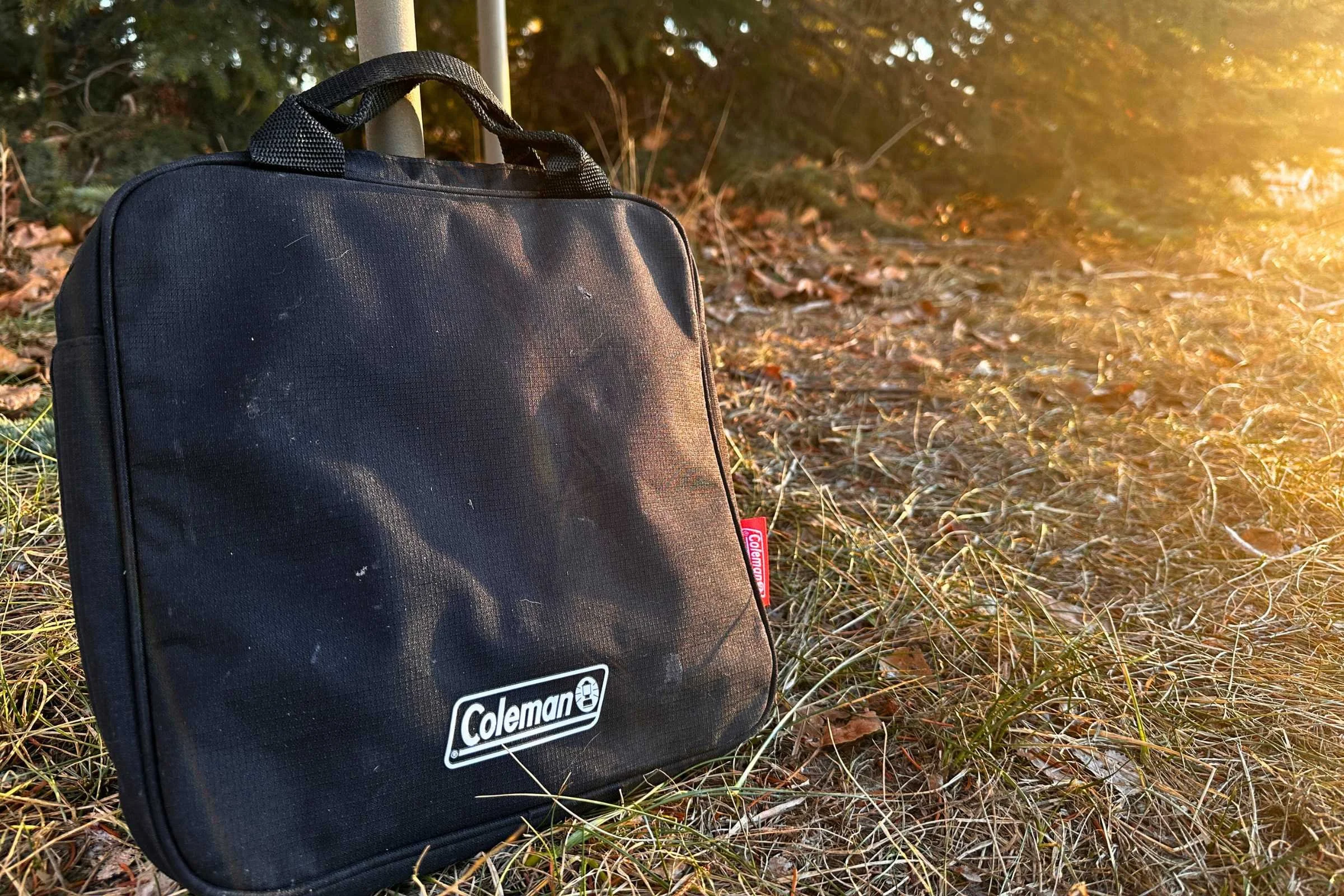 Nylon carry case with cast iron accessories for Coleman Cascade