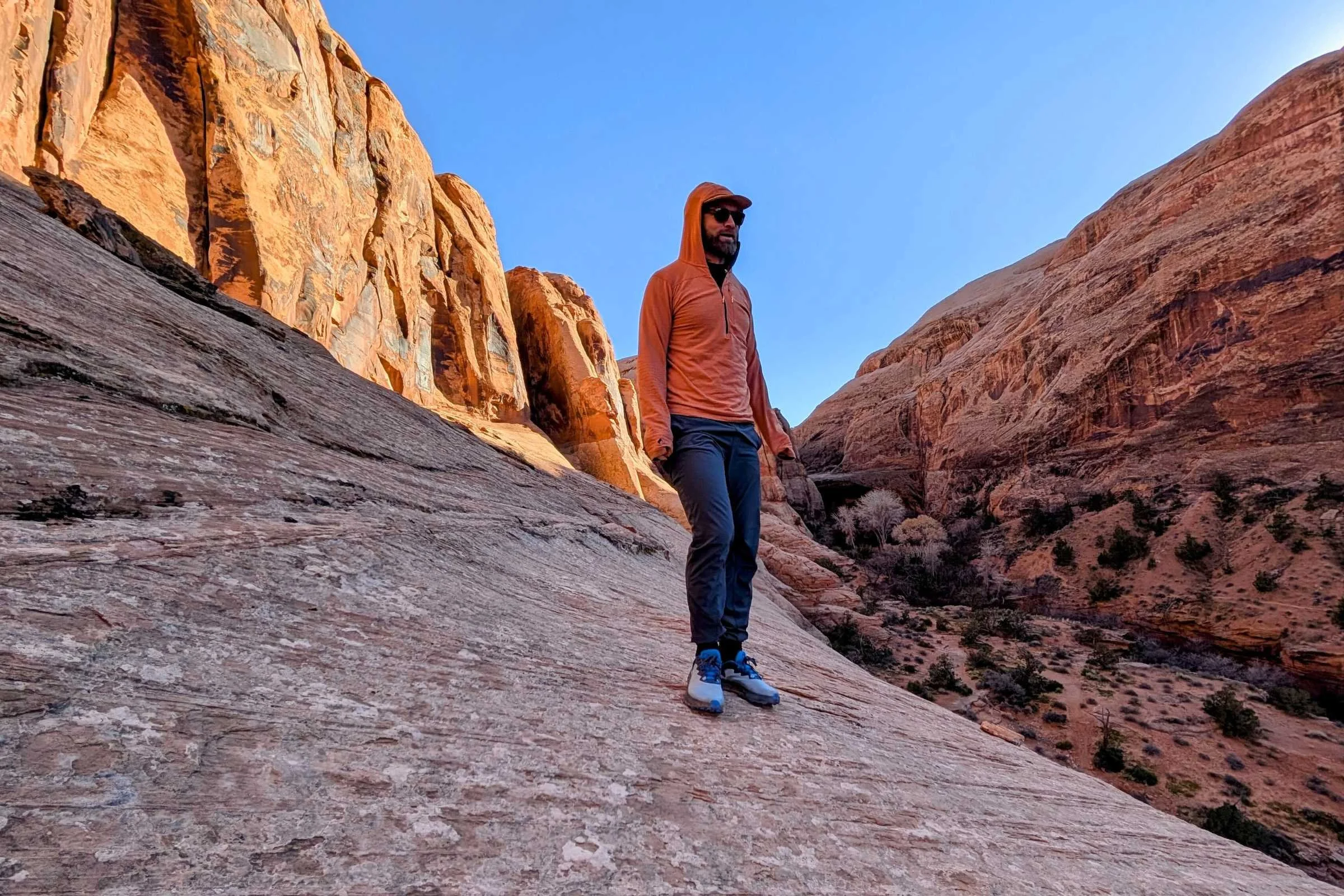 Stopping to enjoy the view in a Utah canyon during a hike.