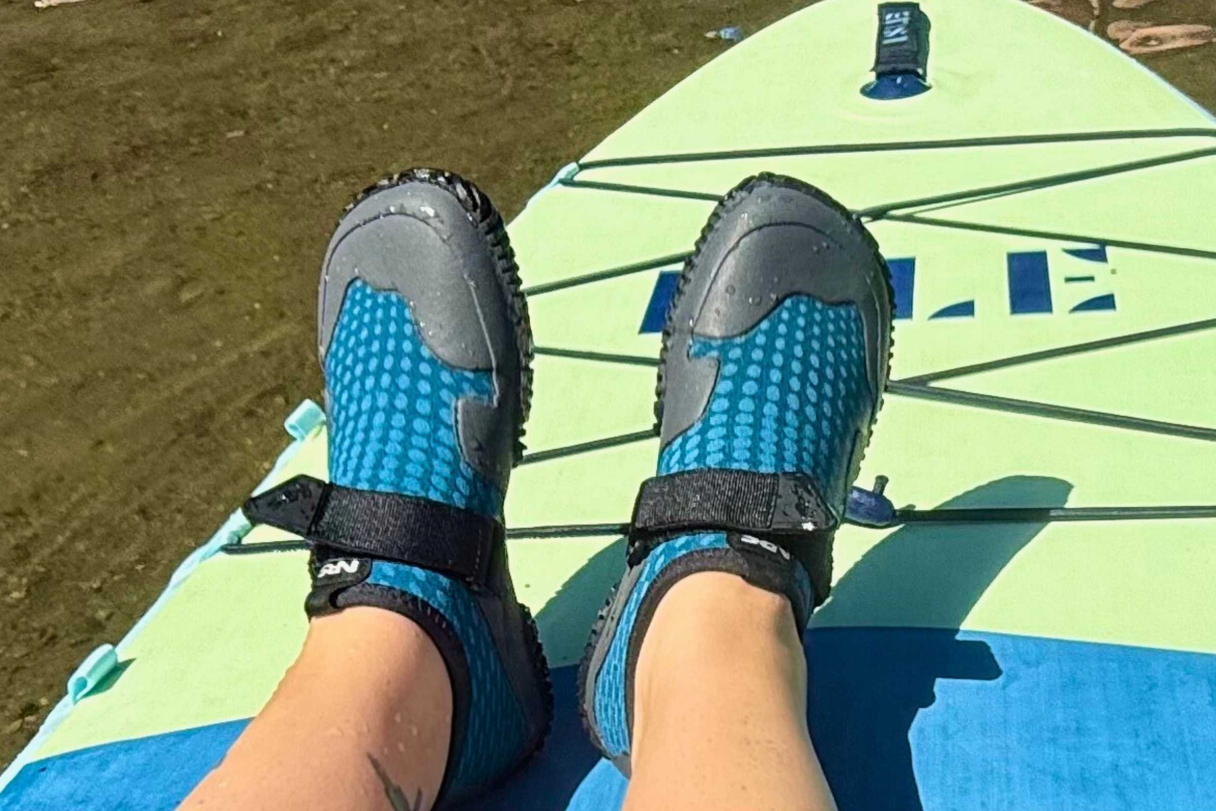 Late-summer paddling in cool water, where the Kicker’s insulation and grip really stand out. Photo by Ebony Roberts