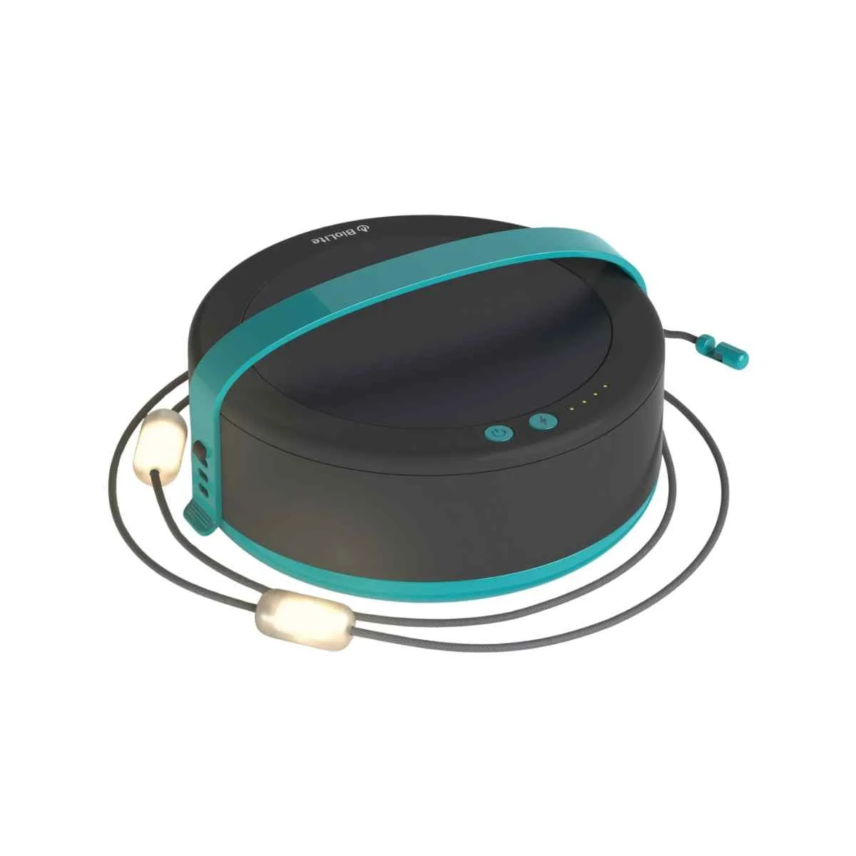 BioLite Luci 44' Solar String Lights with a detachable power hub and warm-white bulbs.