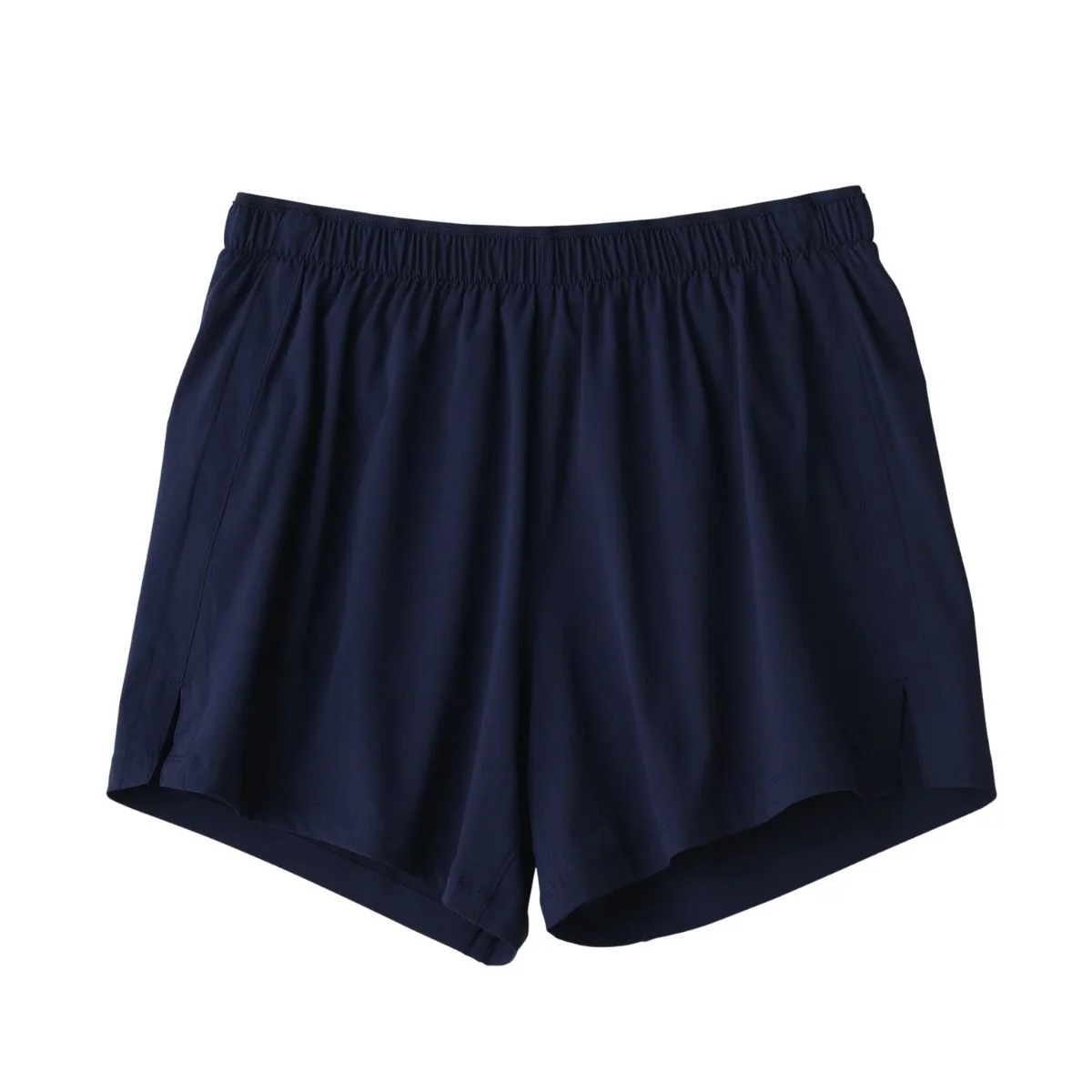 The Tracksmith Twilight running shorts in a dark navy blue color