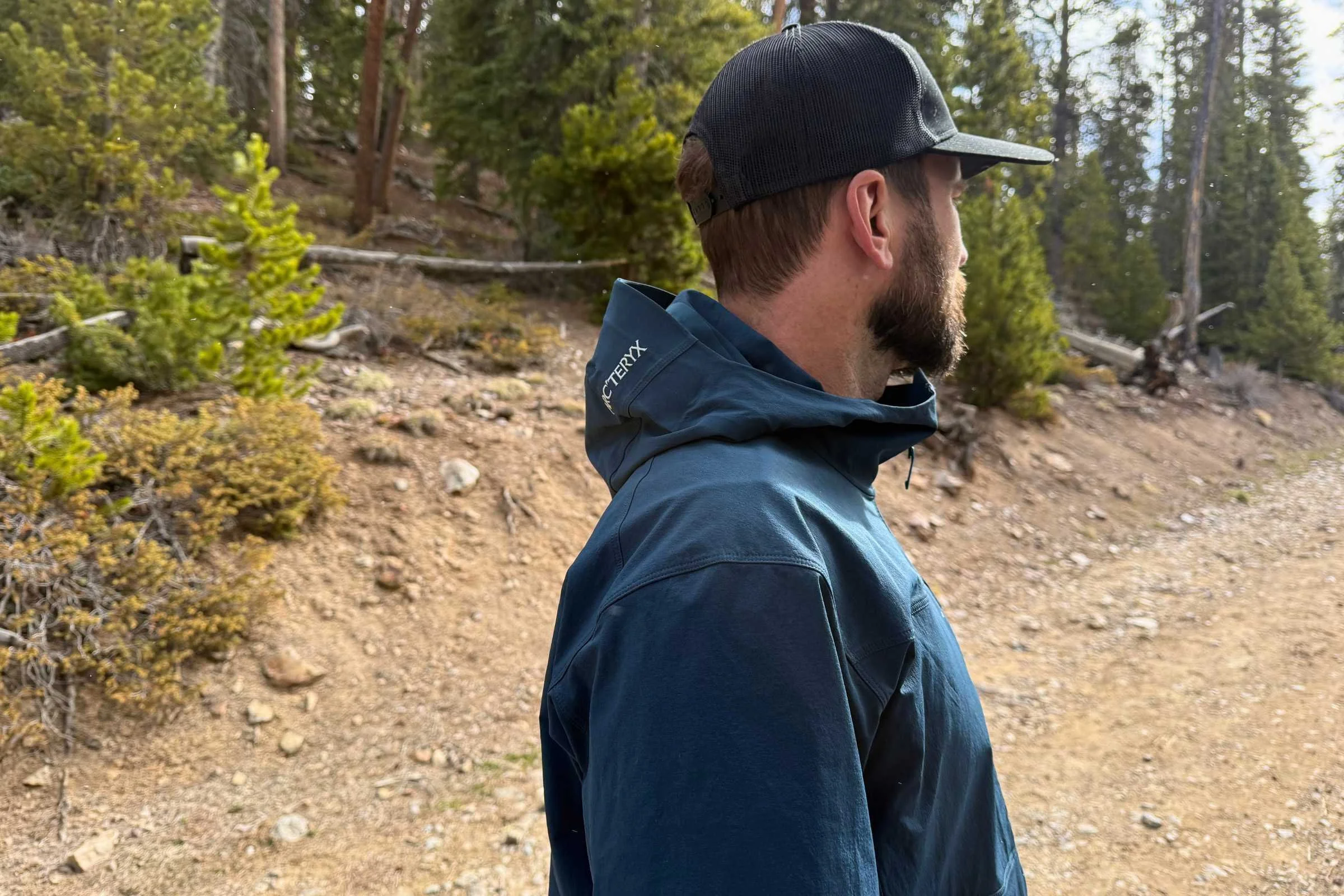 The collar on the Gamma Hoody is spacious and comfortable. Photo by Stasia Stockwell.