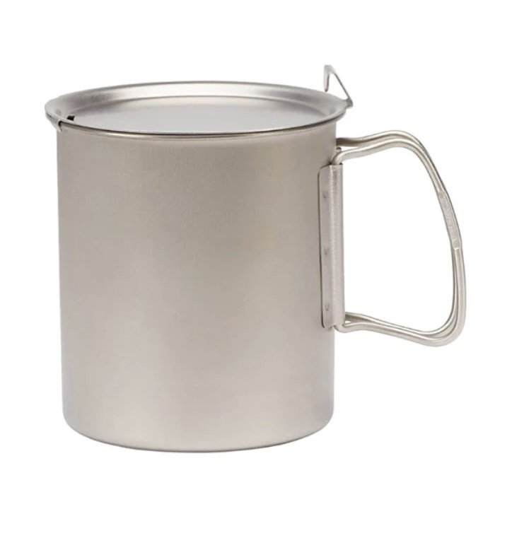 1.1L Titanium Bushcraft Hanging Pot with Detachable Handle for Camping  Hiking