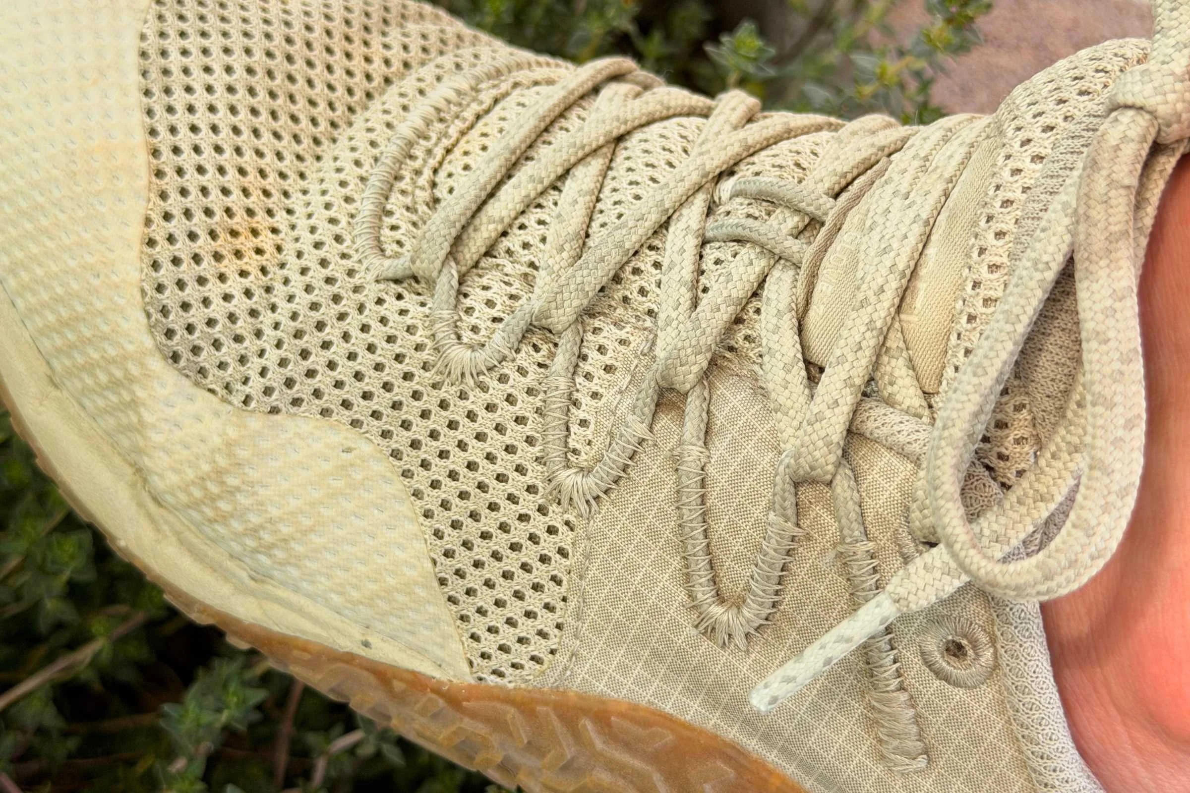 Showcasing the lateral lace adjustments and lacing of the Merrell Trail Glove 7. Photo courtesy Maggie Nichols