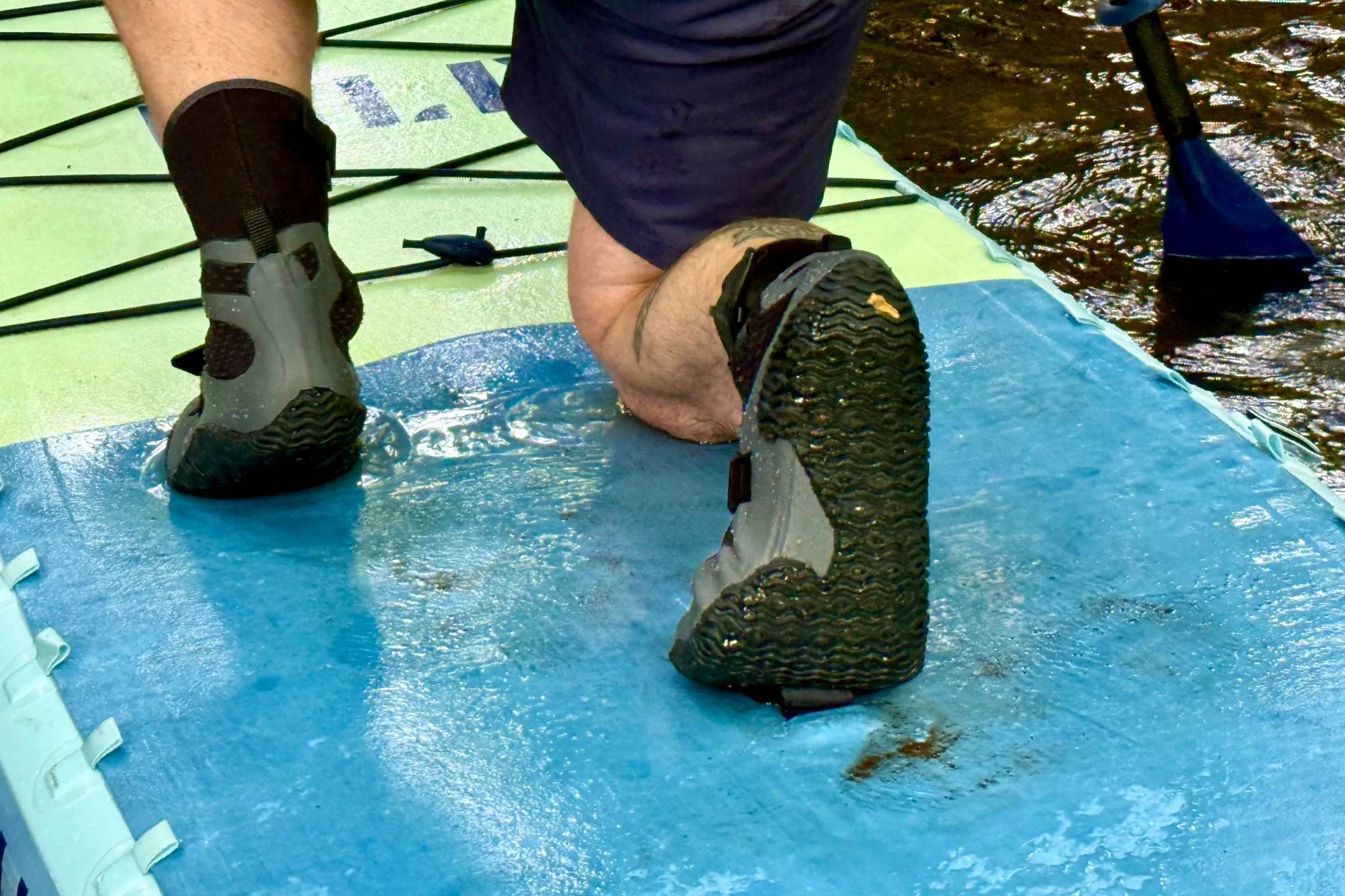 Outsole tread designed for wet rock traction