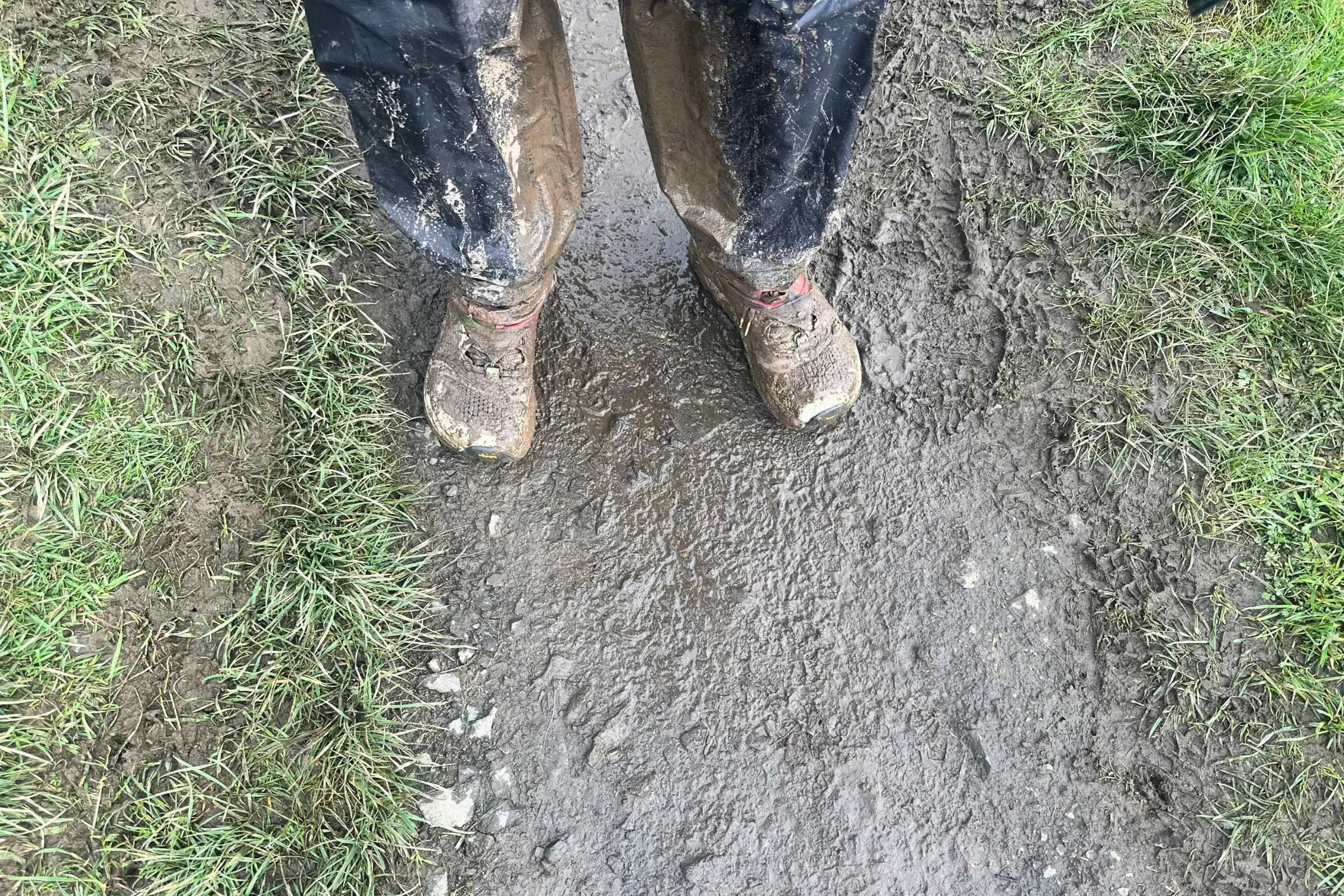 The Outdoor Research Helium UL rain pants in use on the West Highland Way in Scotland.
