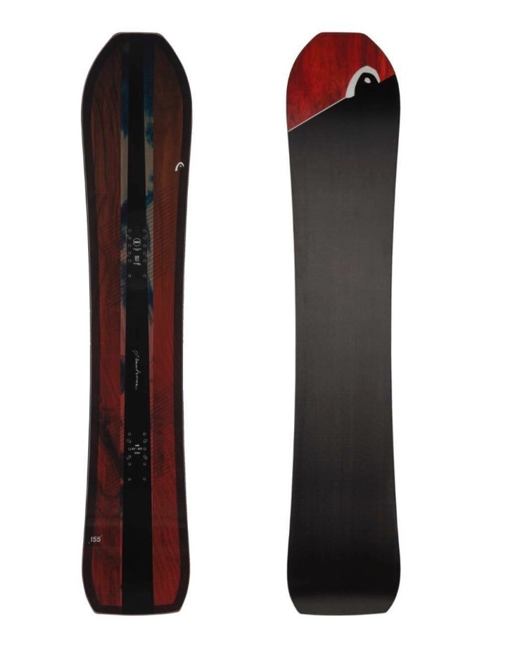 head snowboard in black and red