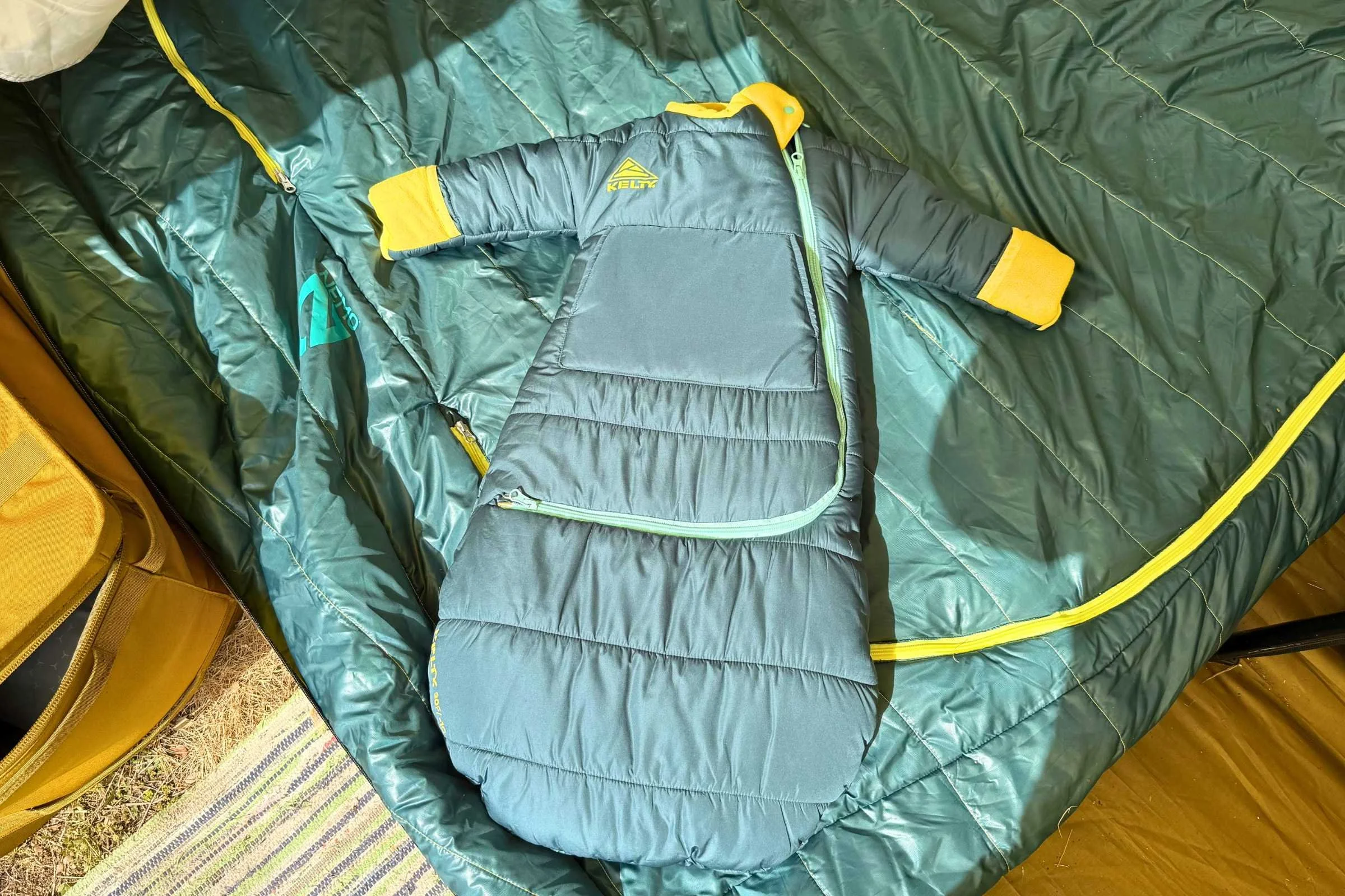 The Kelty Space Cadet 30 is a kid-sized sleeping bag suit rated for 30-degree comfort. Photo courtesy Erica Zazo