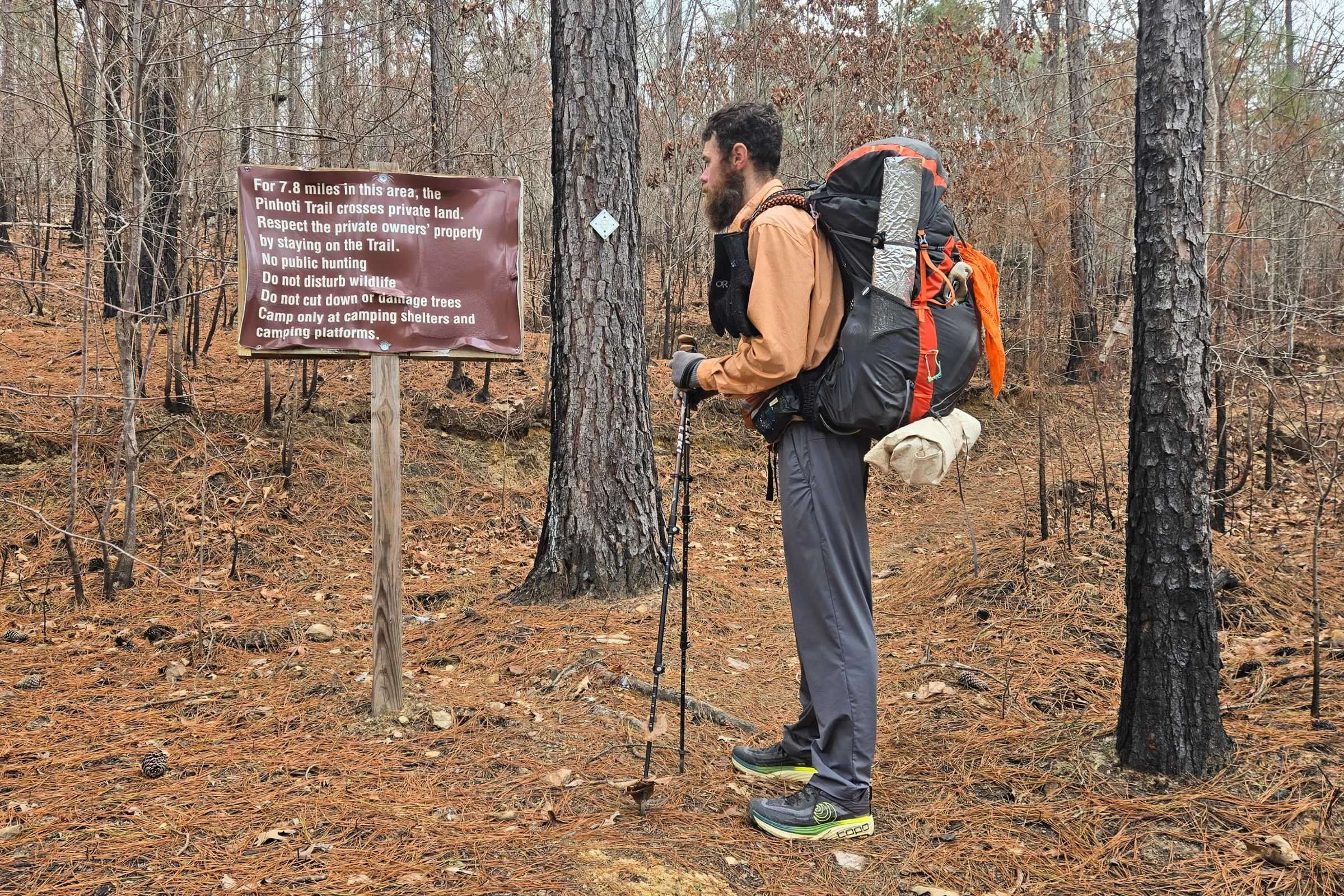 Signs note where camping is limited within the Indian Mountain ATV Park.