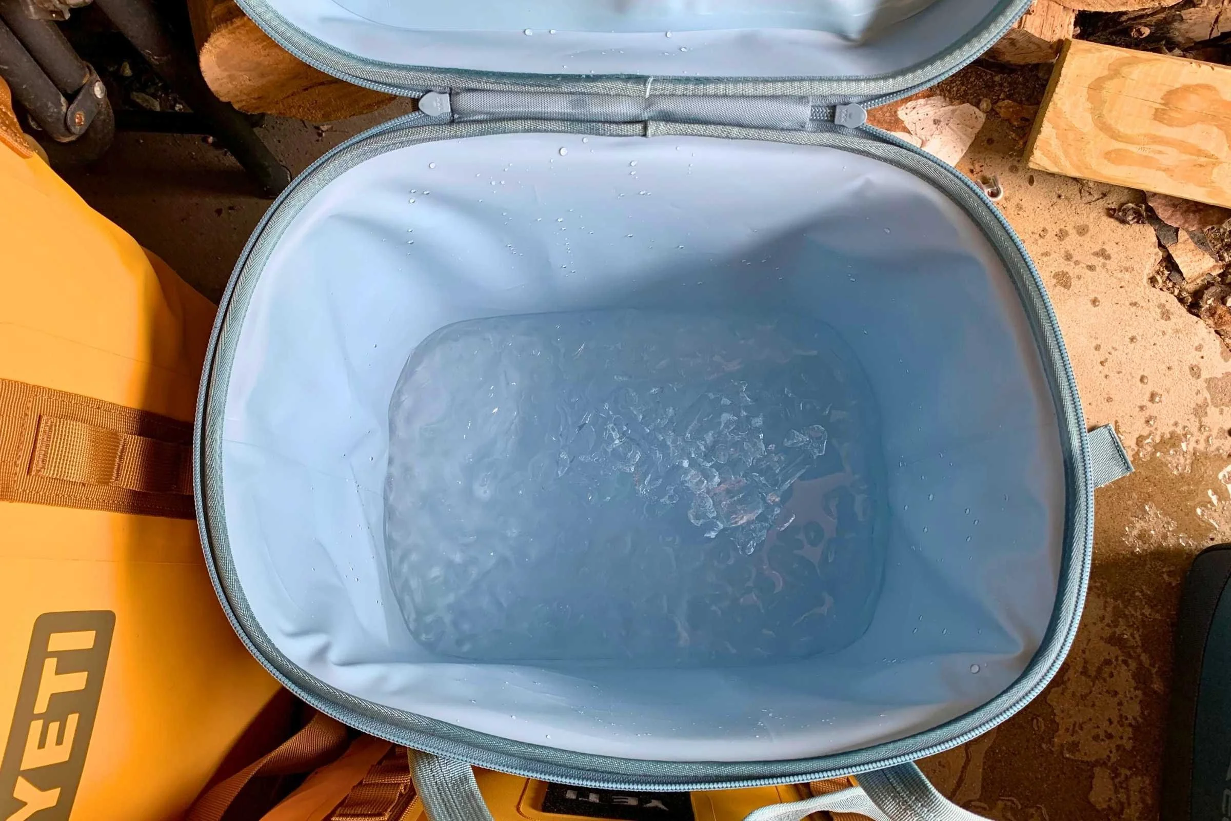The Hydro Flask Carry Out cooler 20 hours into our ice retention test.
