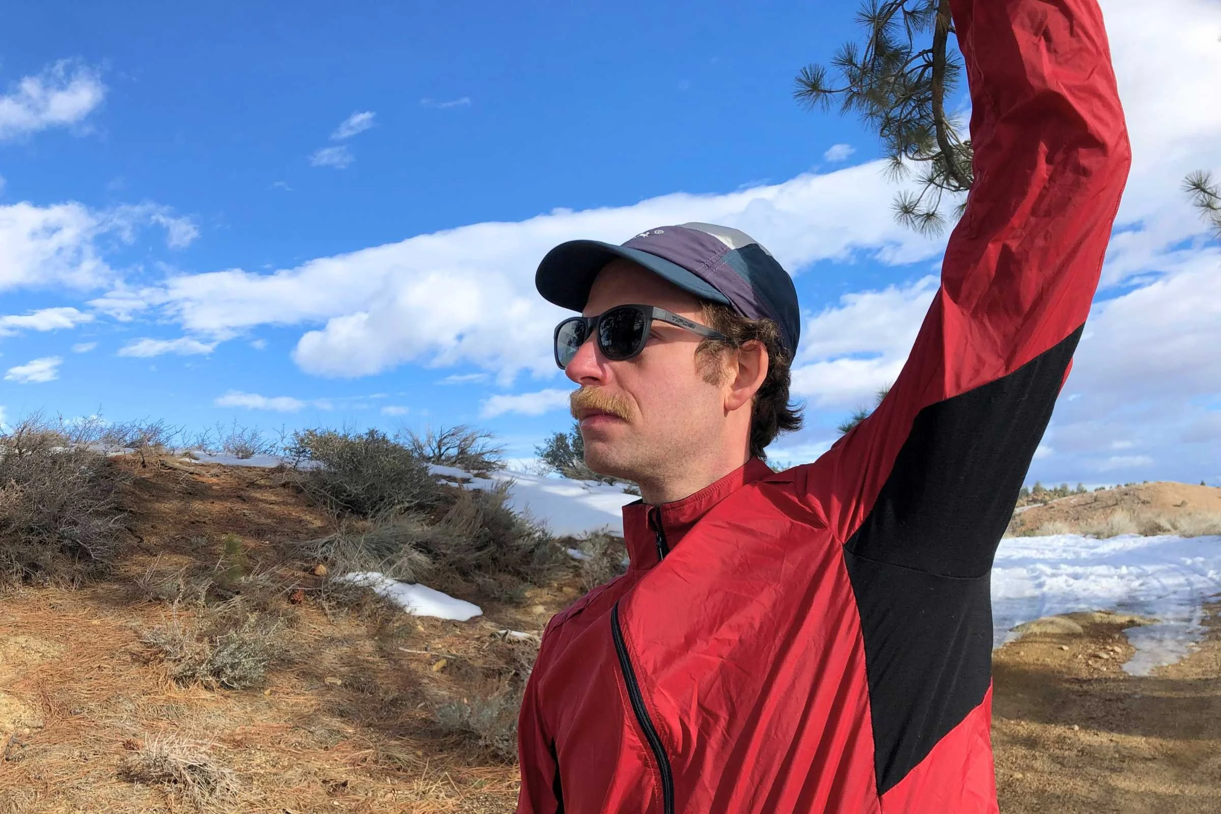 Holy gusset! Smartwool finds a way to incorporate merino wool into their Sport Ultralight wind jacket.  Photo by Sasha Hashemipour