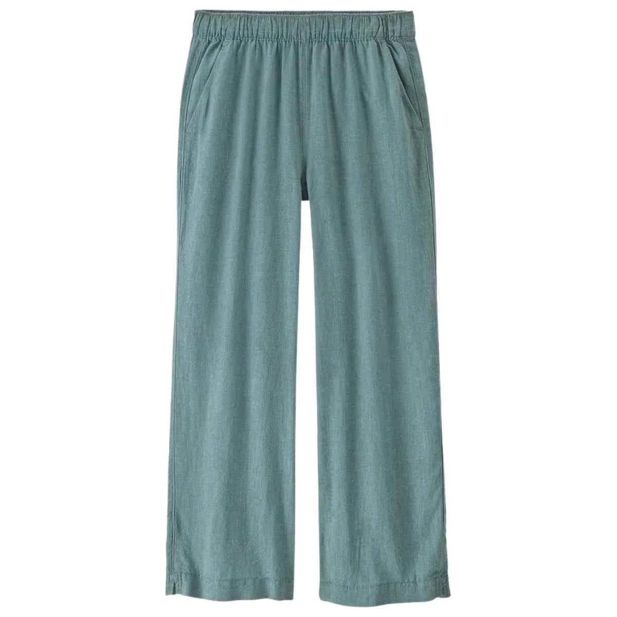 The Patagonia Garden Island Pants in aqua blue color.