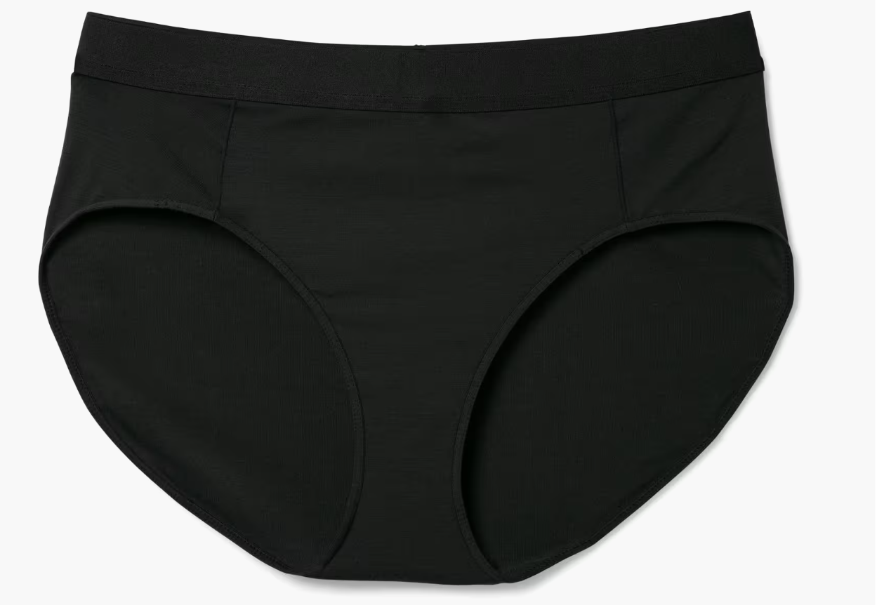 a pair of black rei co-op merino bikini underwear