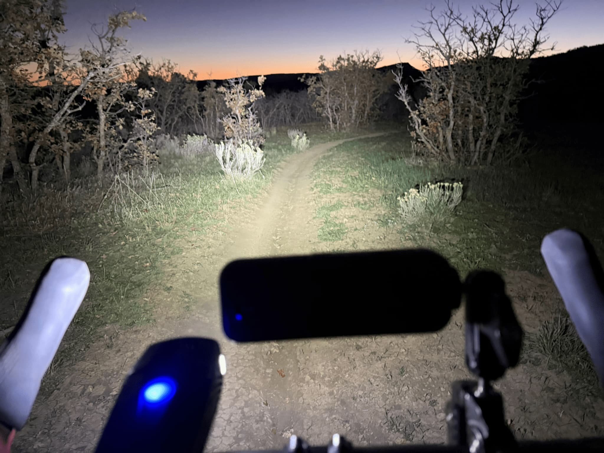 Testing the NiteRider Lumina Dual 2000 at Three-Springs Trail System in Durango. Courtesy Chris Meehan
