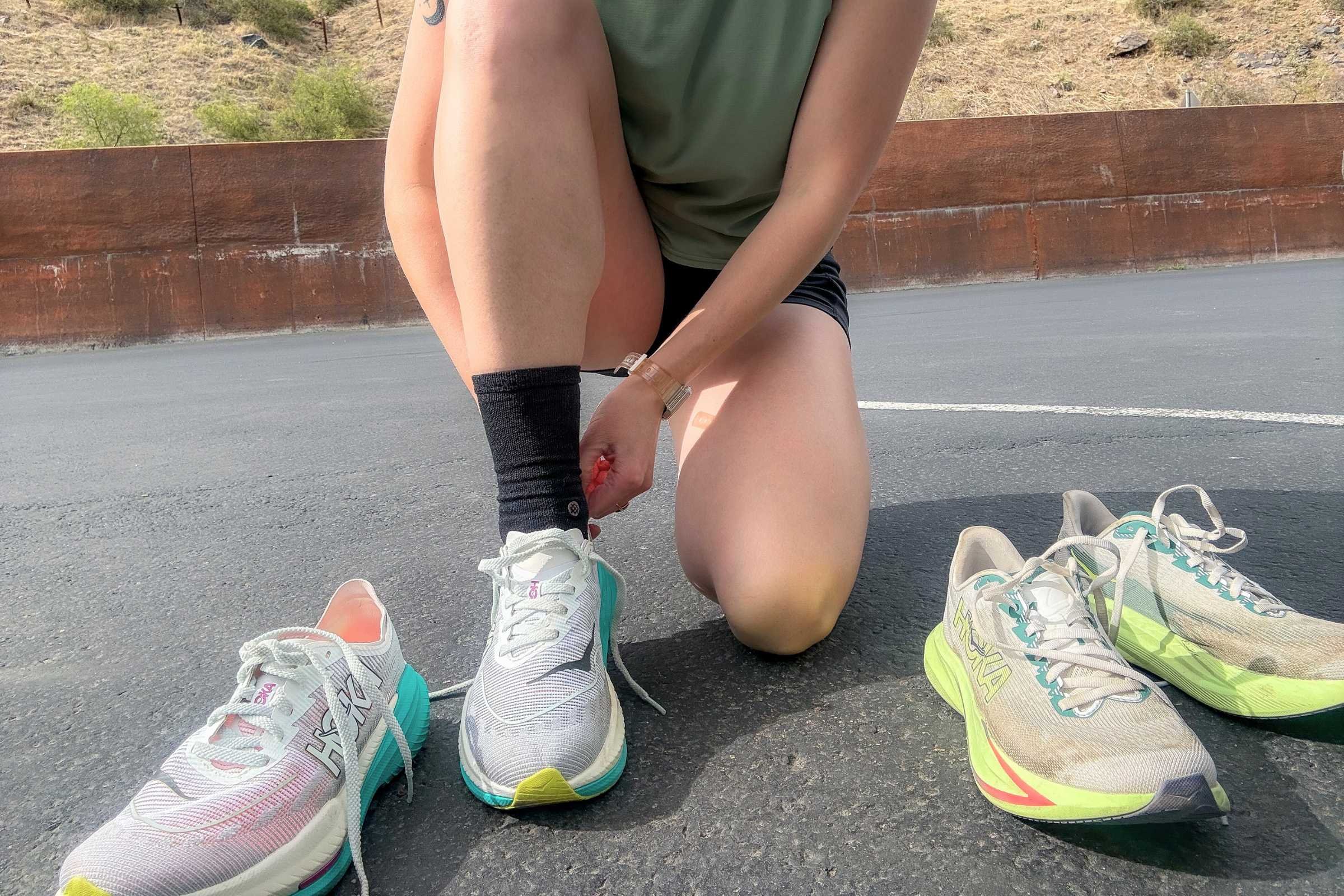We tested the HOKA Mach 7 alongside similar road running shoes, like the HOKA Mach X 2.