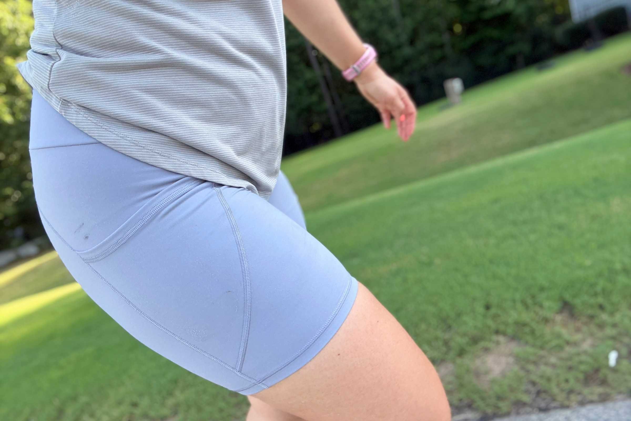 A close-up shot of a person wearing Kuhl Kush Short