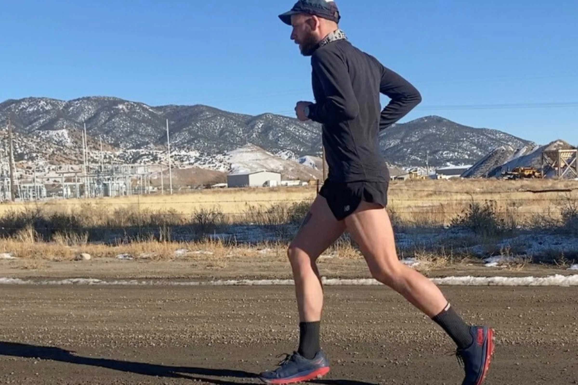 The author running in the Injinji Performance Trail toe socks, which are running socks designed to prevent blisters between the toes.