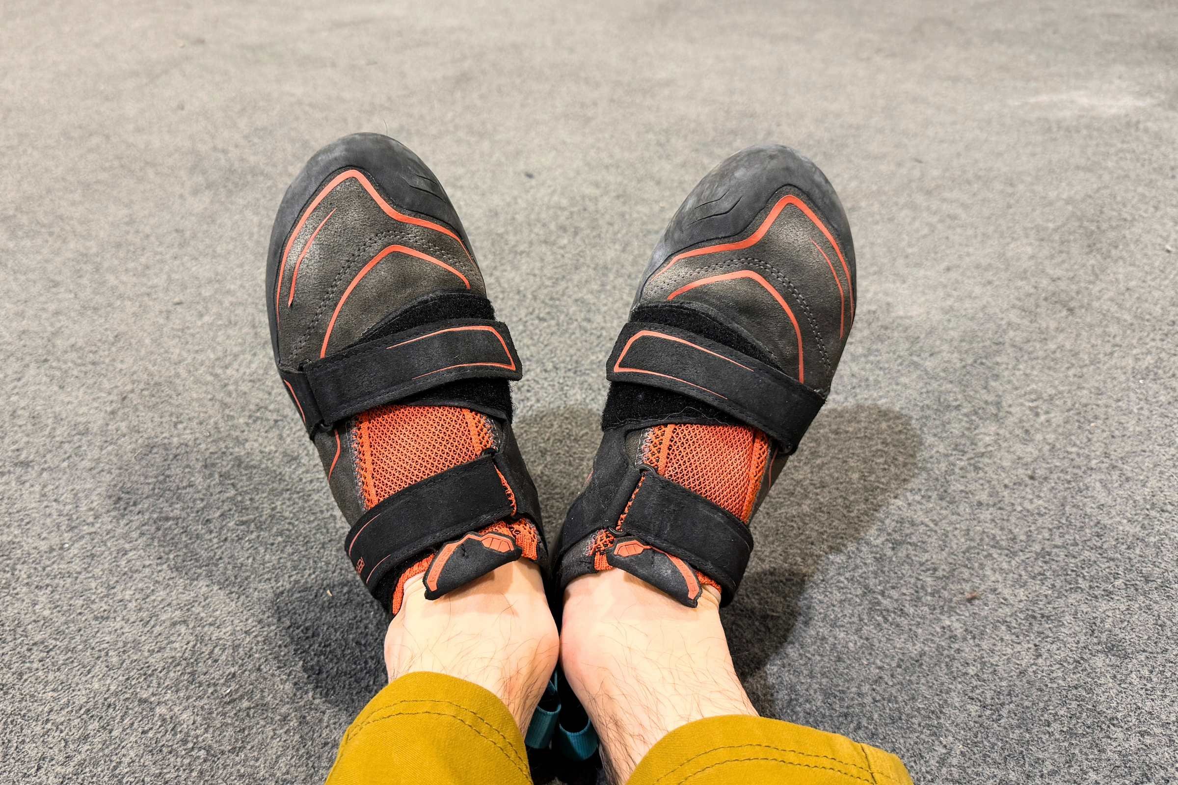 Climber wearing Scarpa Reflex VS