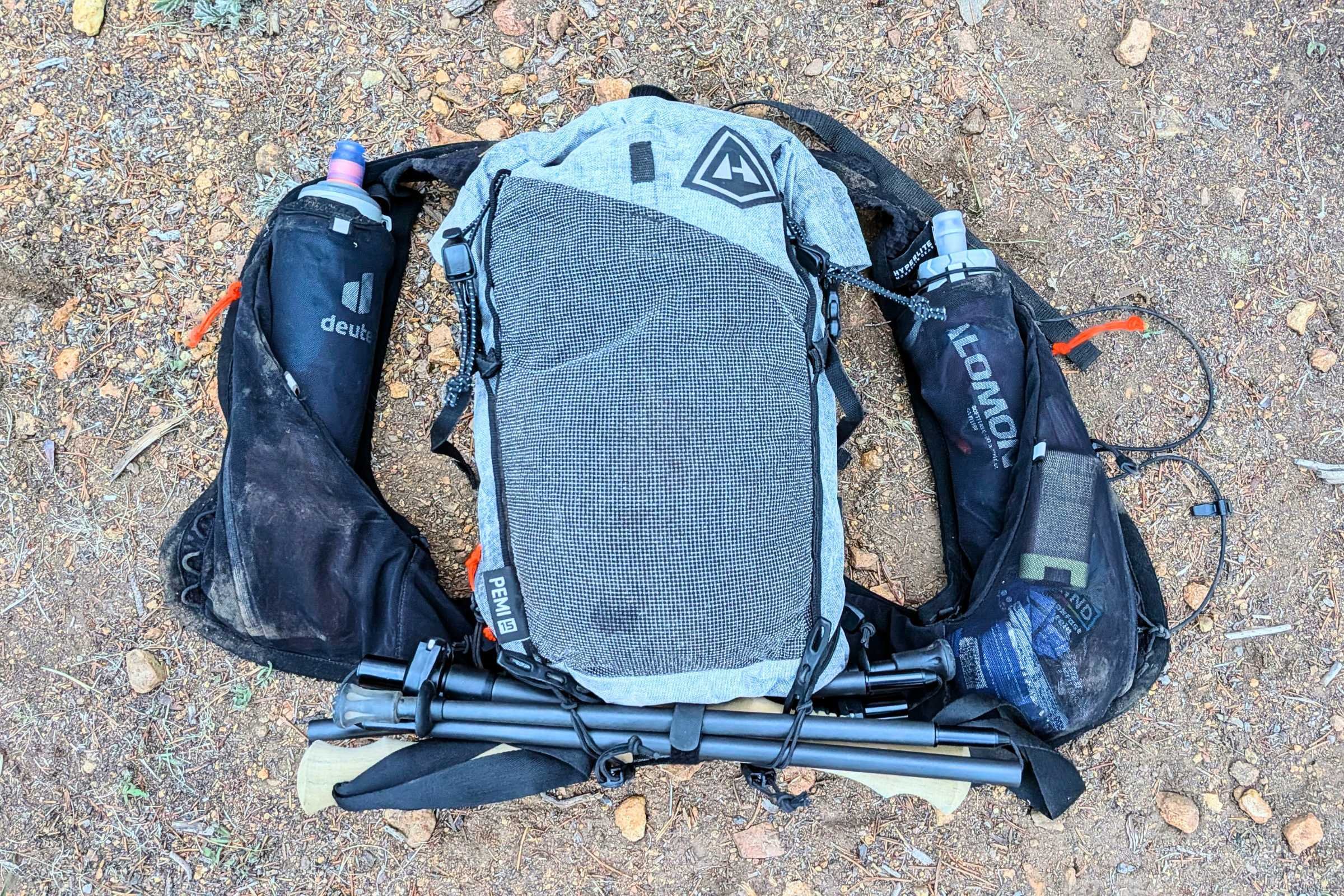 Hyperlite Mountain Gear Pemi 15 Running Vest laid flat