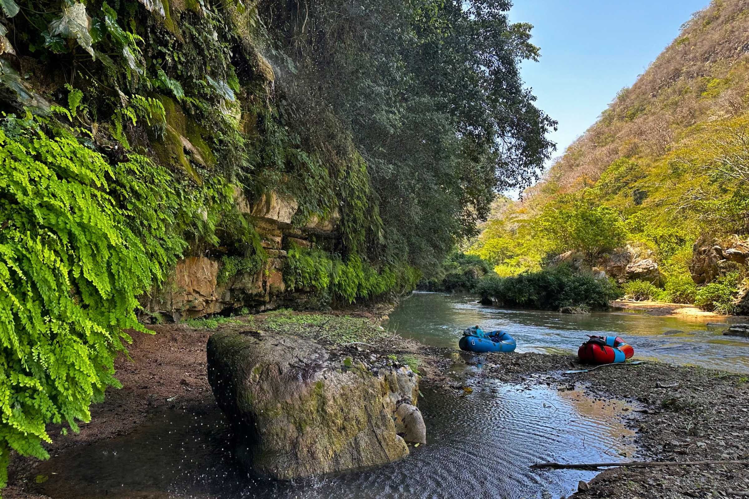 The NRS Neutron (left) next to an Alpacka Mage (right) in Chiapas, Mexico. Courtesy Mary Murphy