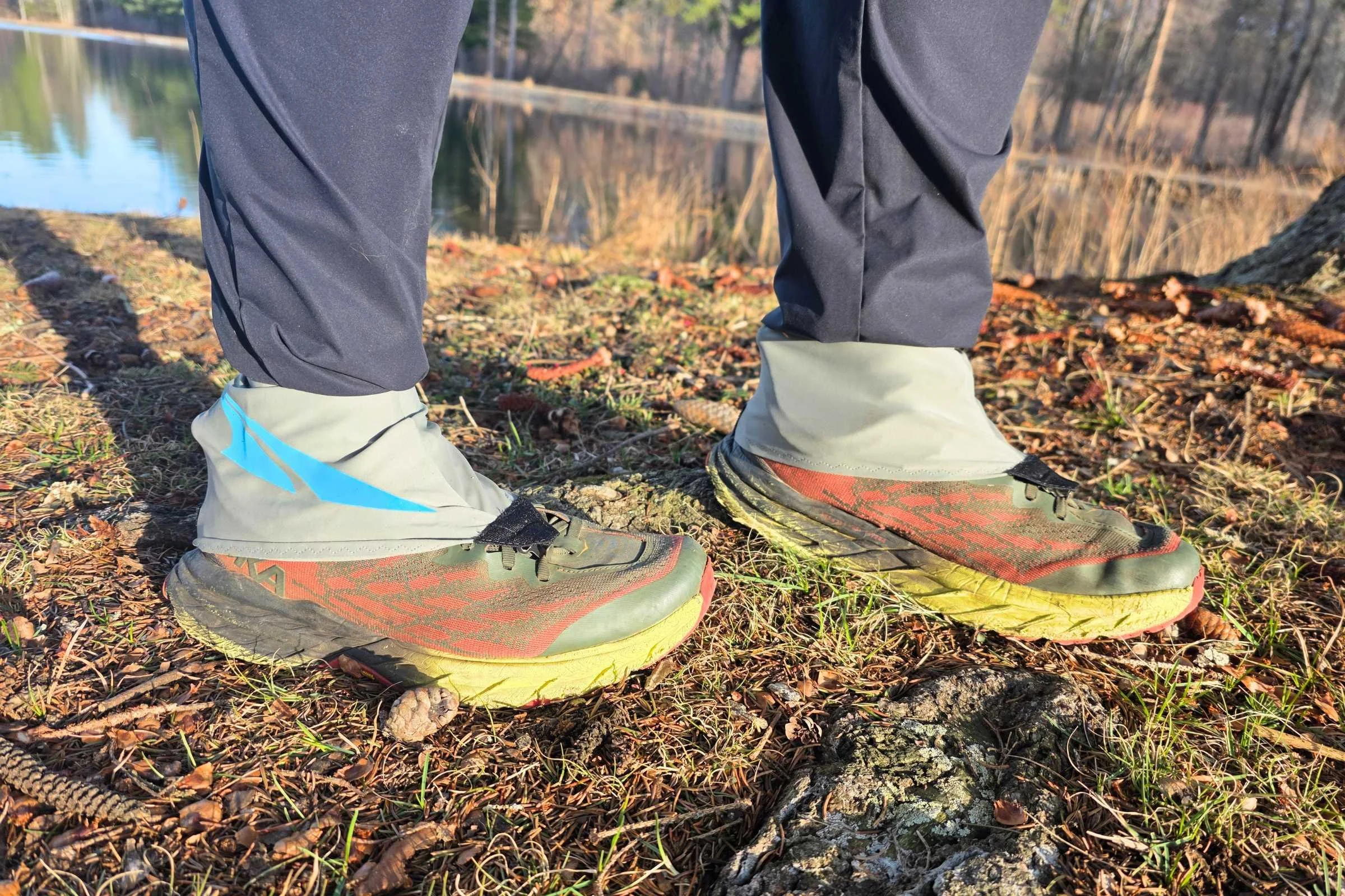 The Altra Trail Gaiters out on a trail run. Photo by Aubri Drake.