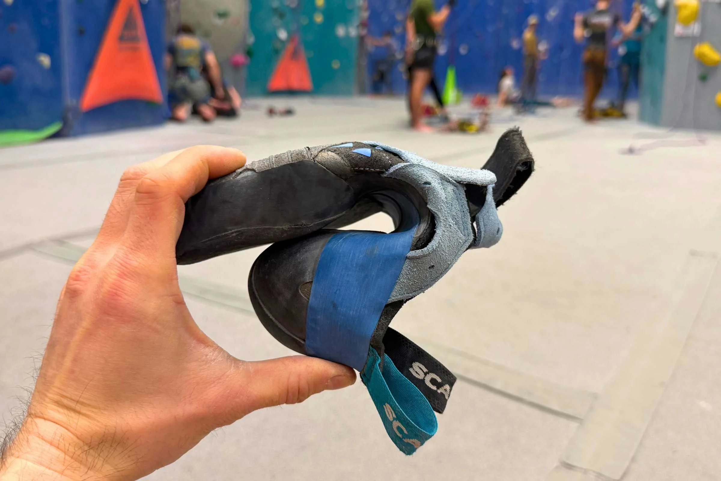 The Scarpa Instinct VSRs are soft and sensitive, making them great for bouldering.